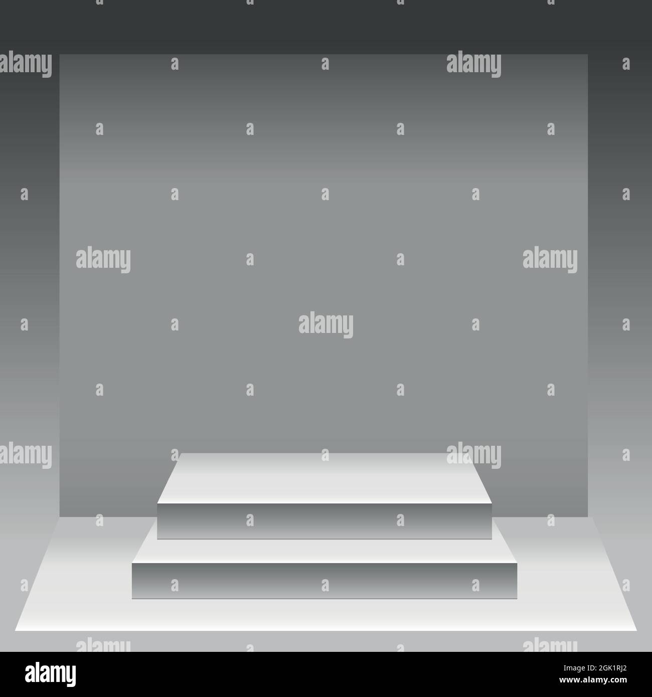 Podio bianco rettangolare realistico in uno studio di luce - illustrazione Vector Illustrazione Vettoriale
