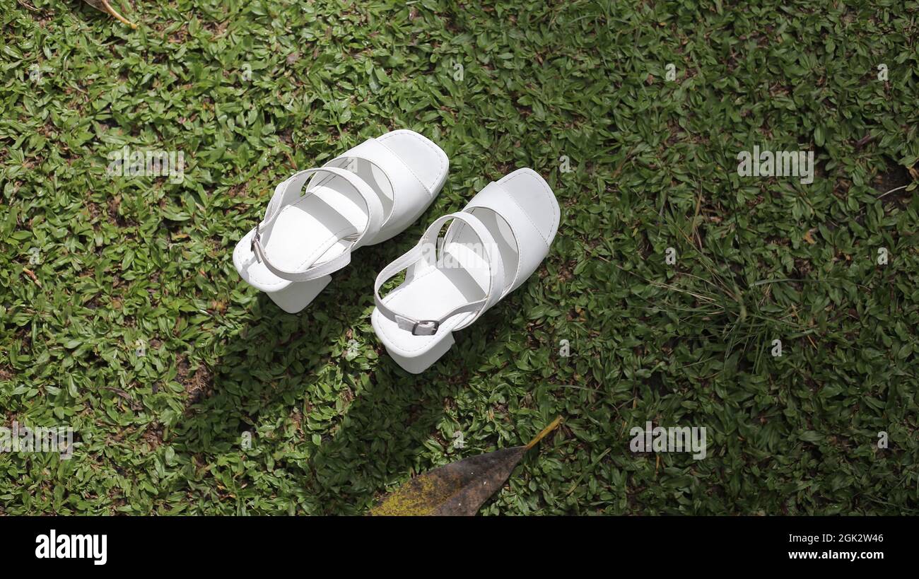 Scarpe White Bride Foto Stock