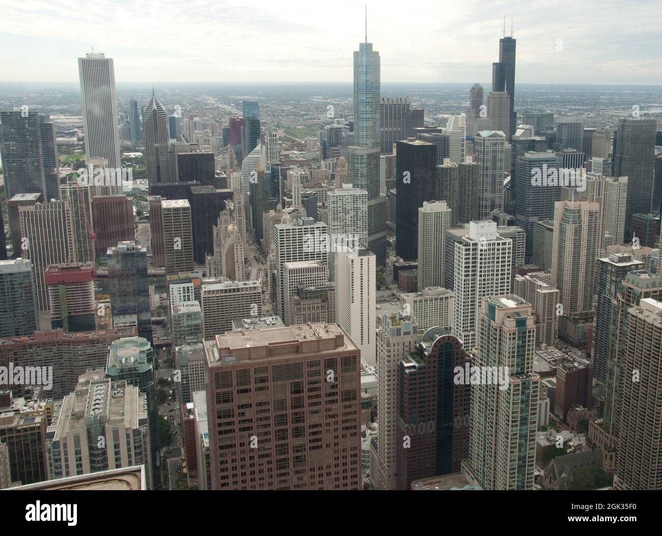 Chicago Skyline visto dal John Hancock Center, Chicago, Illinois, USA Foto Stock