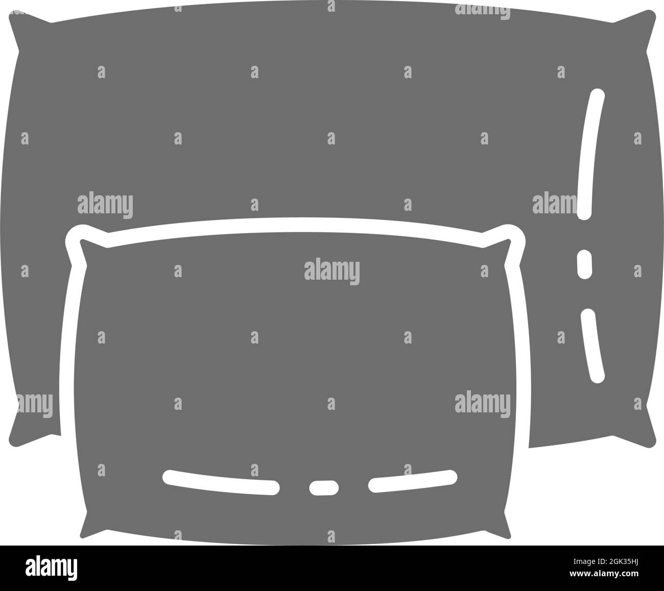 Vector grande e piccolo cuscini icona grigia. Illustrazione Vettoriale