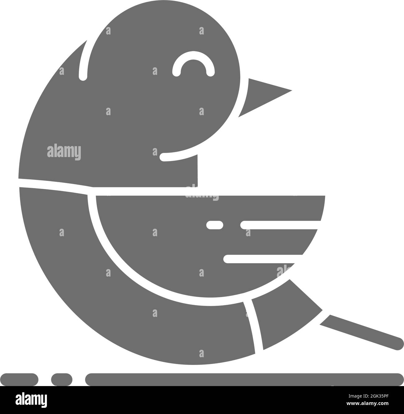 Vettore uccello, pappagallo, animale domestico, animale icona grigia. Illustrazione Vettoriale