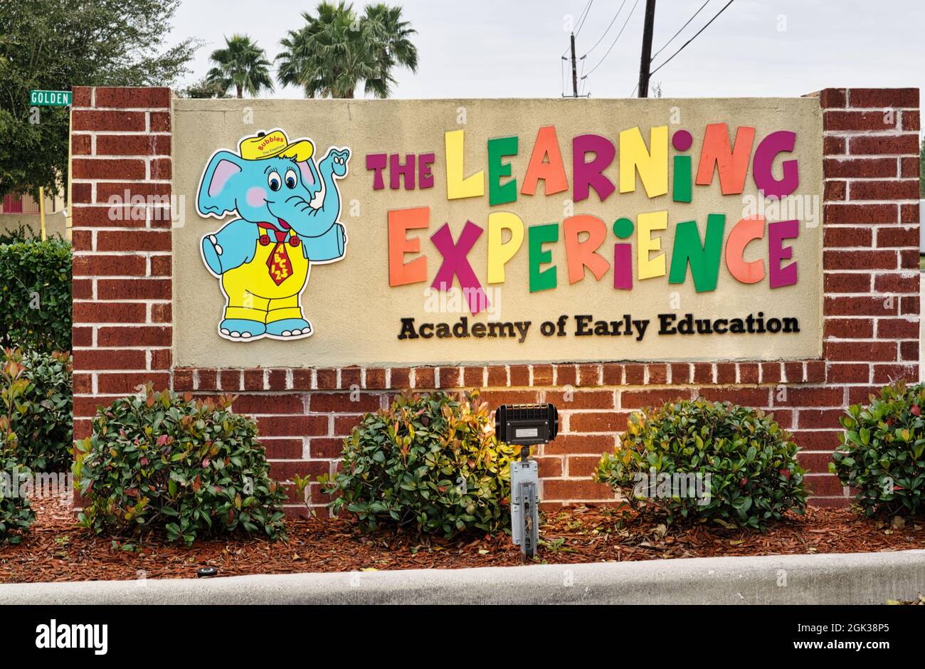Humble, Texas USA 01-01-2020: Segno di mattone per la Learning Experience Academy of Early Education in Humble, Texas. Foto Stock