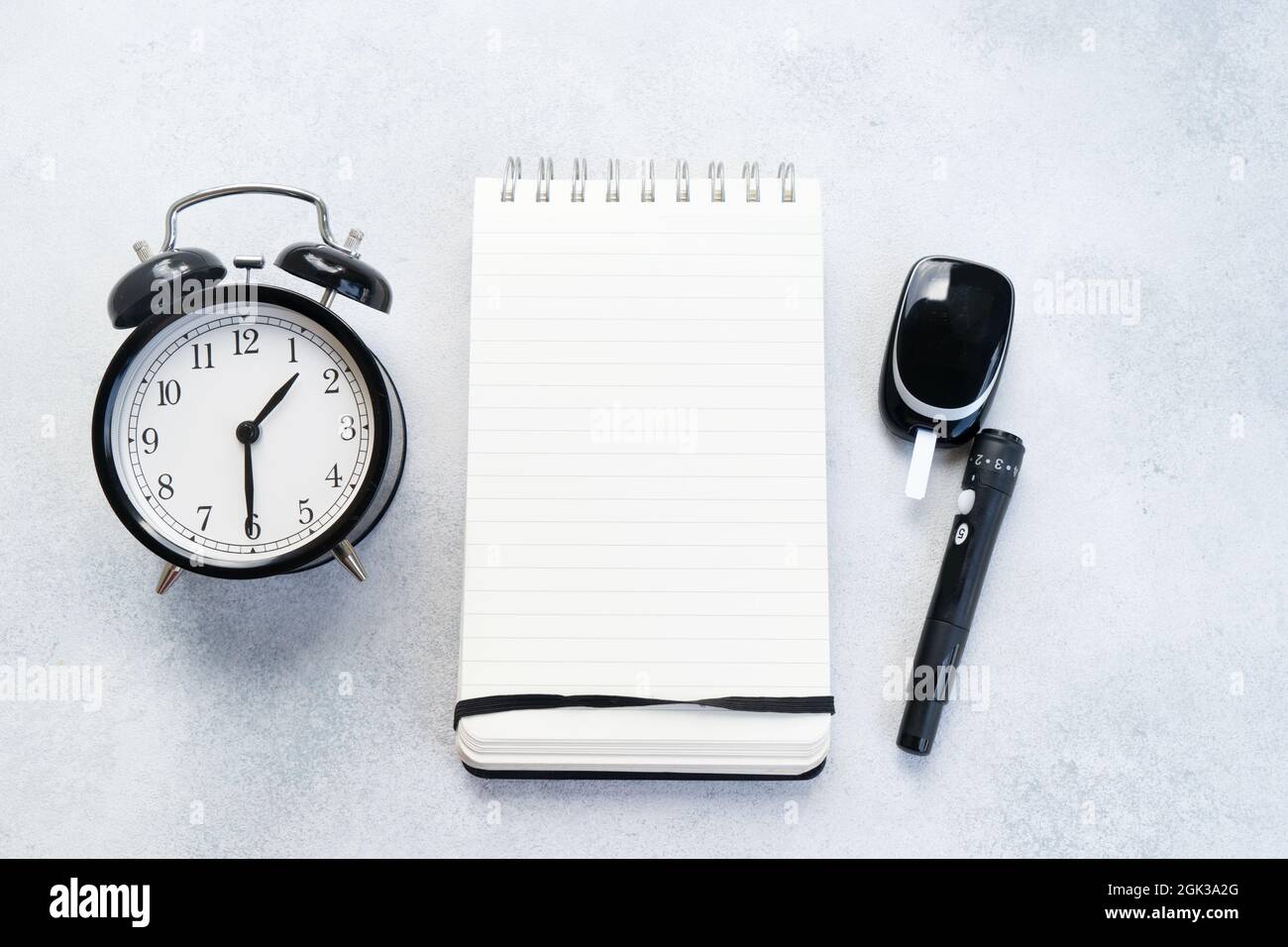 Concetto di pianificazione della dieta del diabete Foto Stock