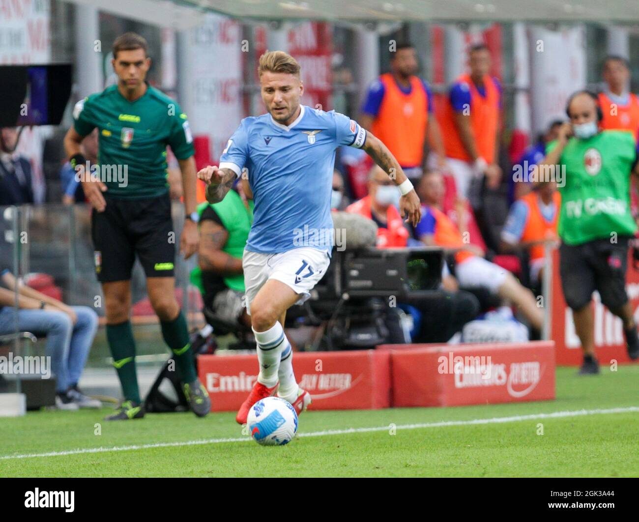 Milano, Italia. 12 settembre 2021. Milano 12-09-2021 Stadio Giuseppe Meazza campione Serie A Tim 2021/22 Milano - Lazio nella foto: Immobile Ciro SS LAZIO Striker Foto Antonio Saia -Kines Milano Credit: Christian Santi/Alamy Live News Foto Stock