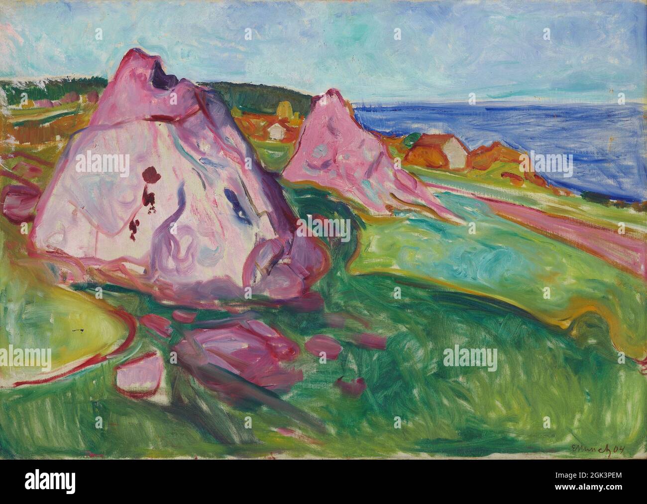 Arte di Edvard Munch – Red Rocks di Åsgårdstrand (1904) Foto Stock