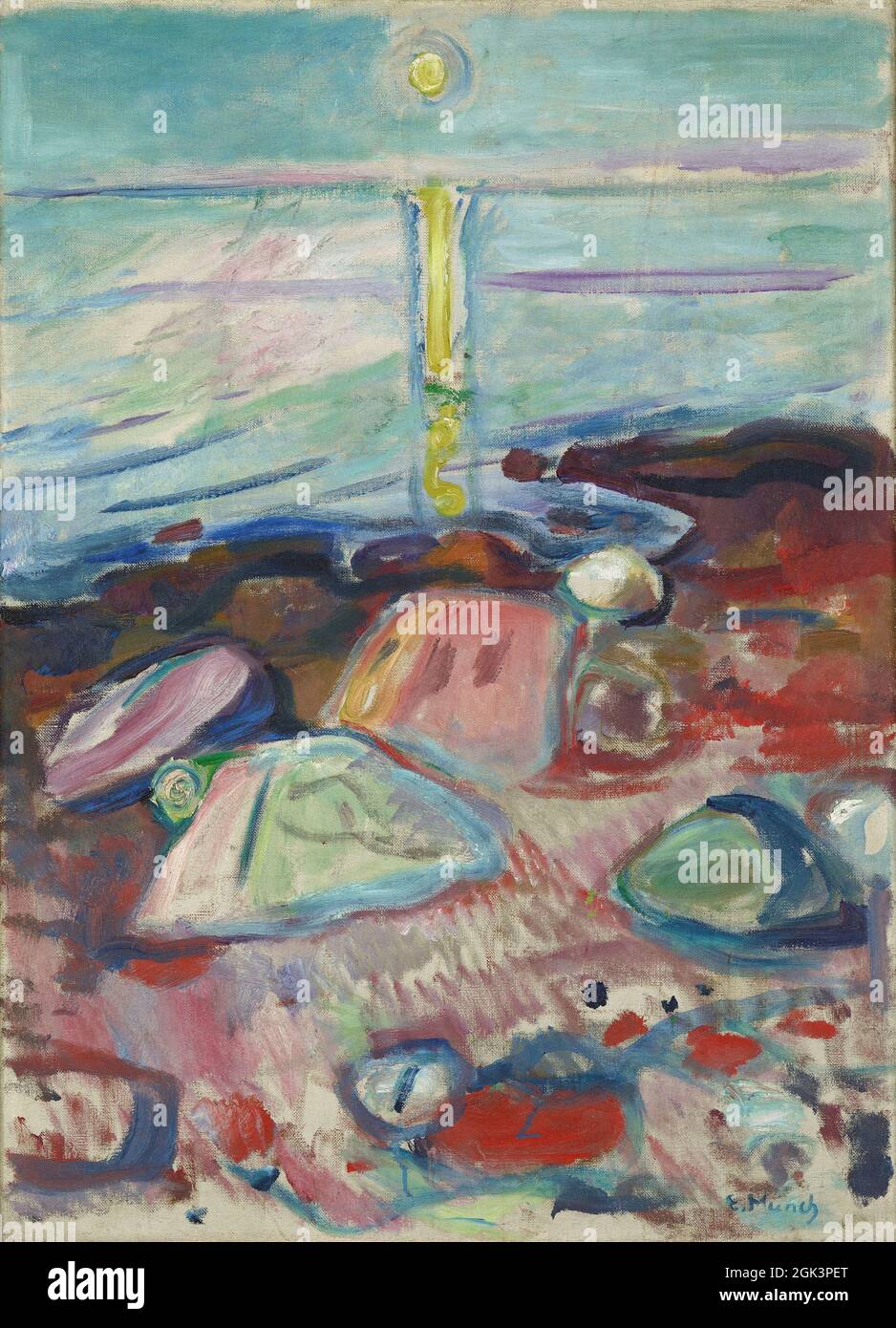 Art di Edvard Munch – Moonlight on the Beach (1904) Foto Stock