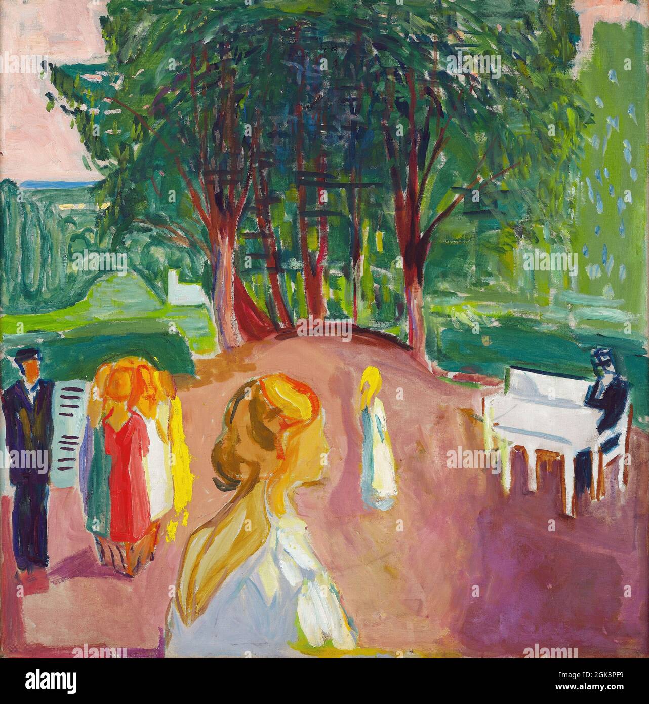 Arte di Edvard Munch – Flirting nel Parco (1942) Foto Stock