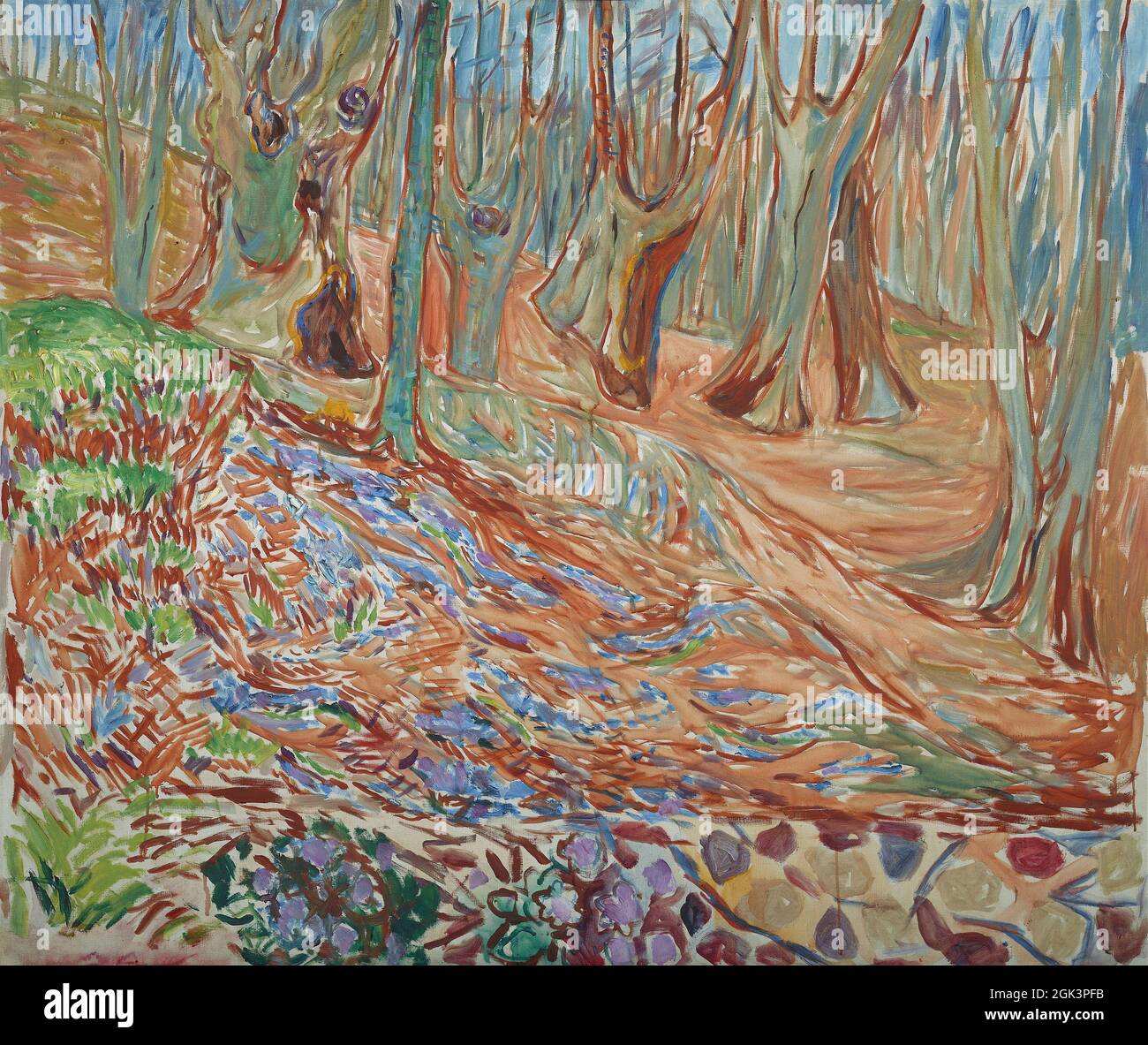 Arte di Edvard Munch – Elm Forest in Spring (ca. 1923) Foto Stock