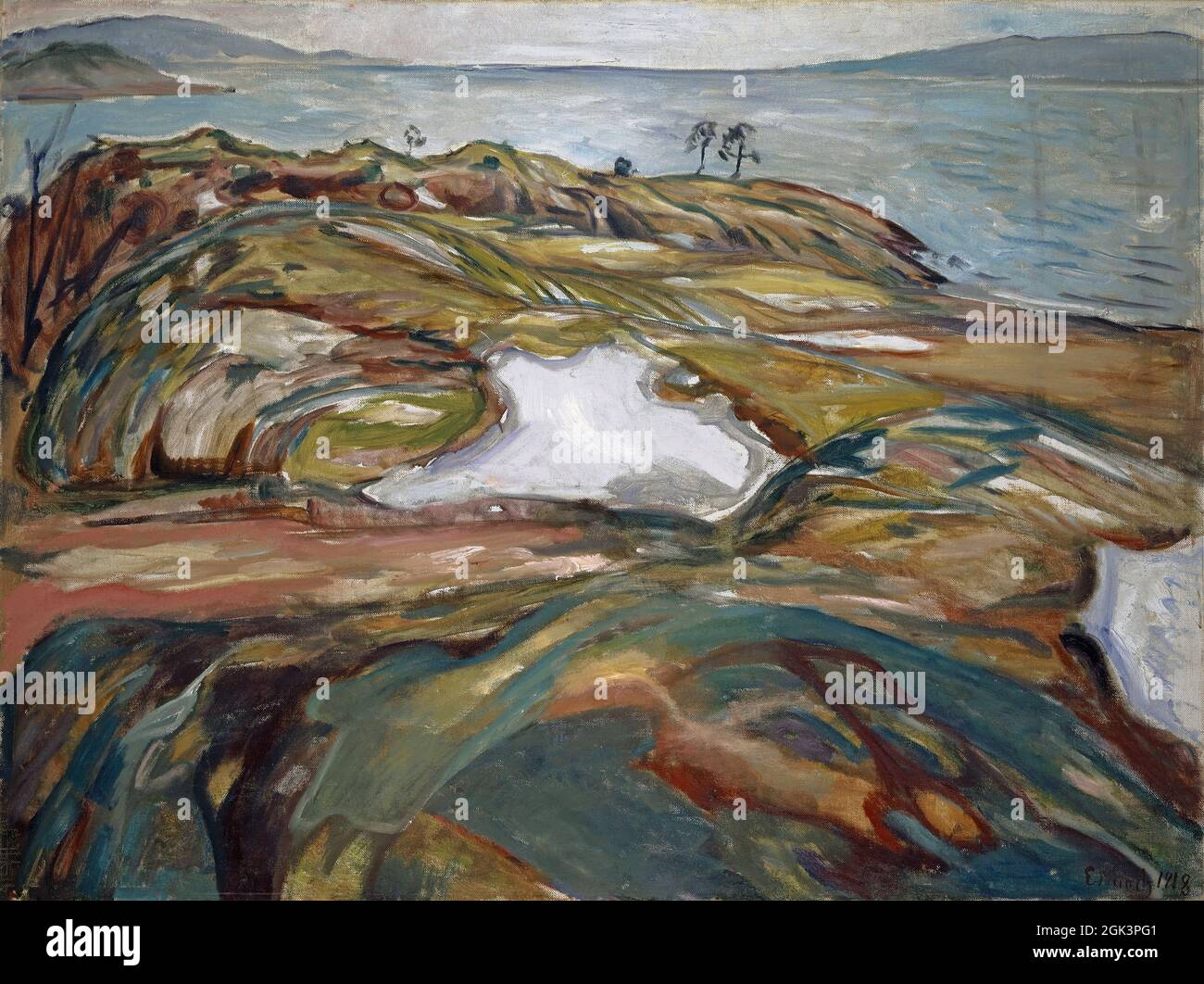 Arte di Edvard Munch – Paesaggio costiero (1918) Foto Stock