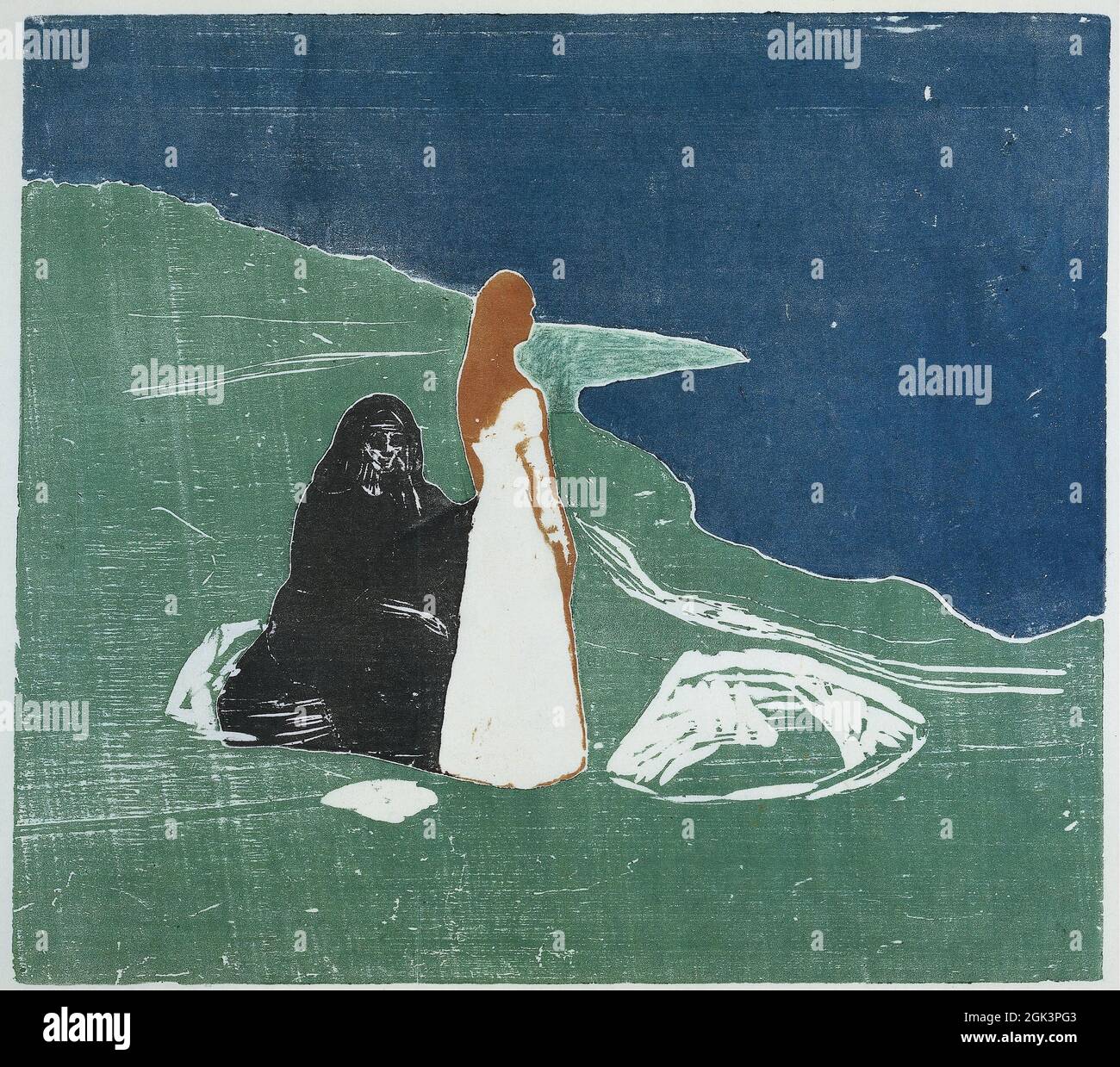 Arte di Edvard Munch – due donne sulla riva (1898) Foto Stock