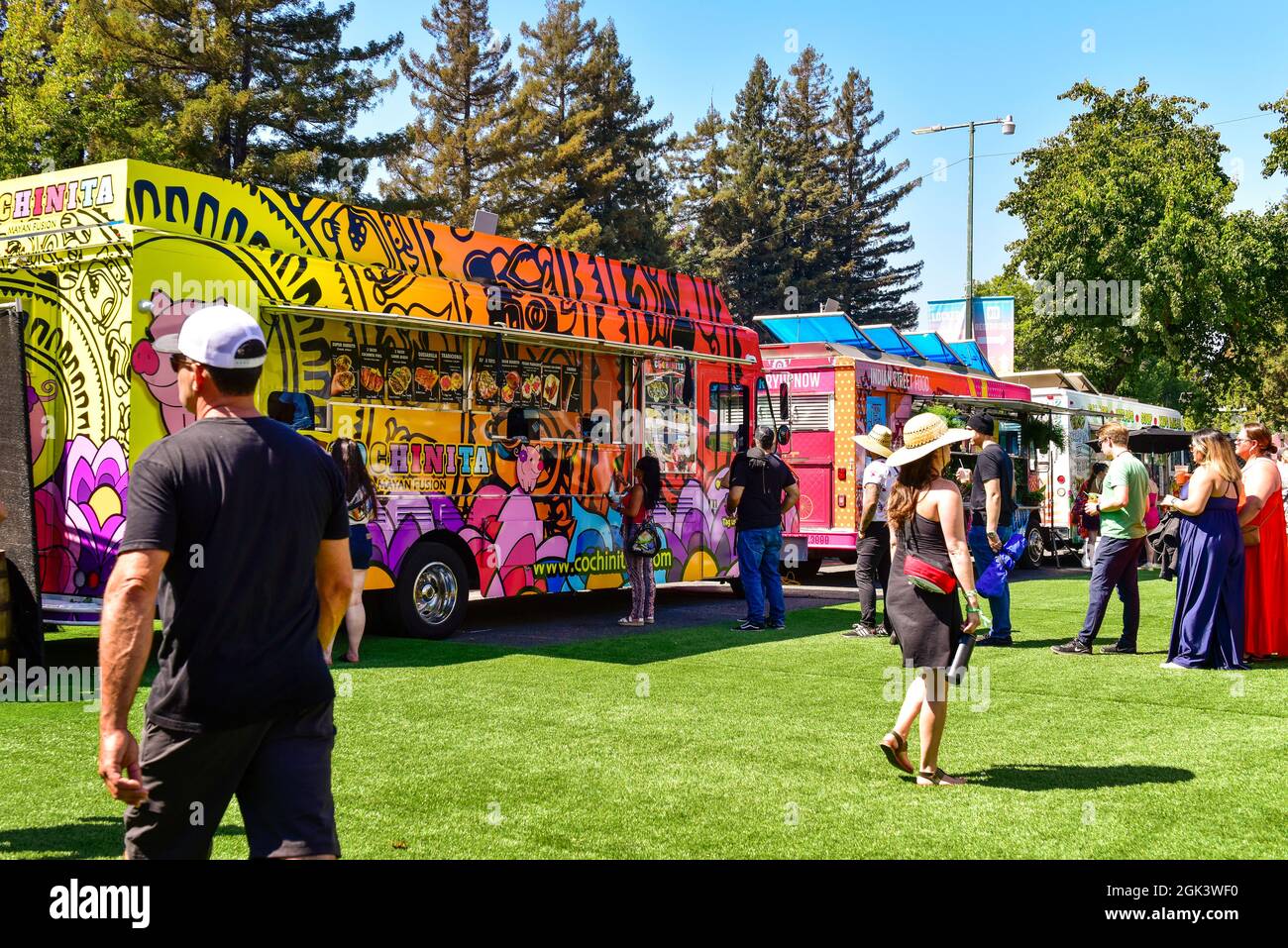 Camion alimentari al BottleRock Festival a Napa California Foto Stock