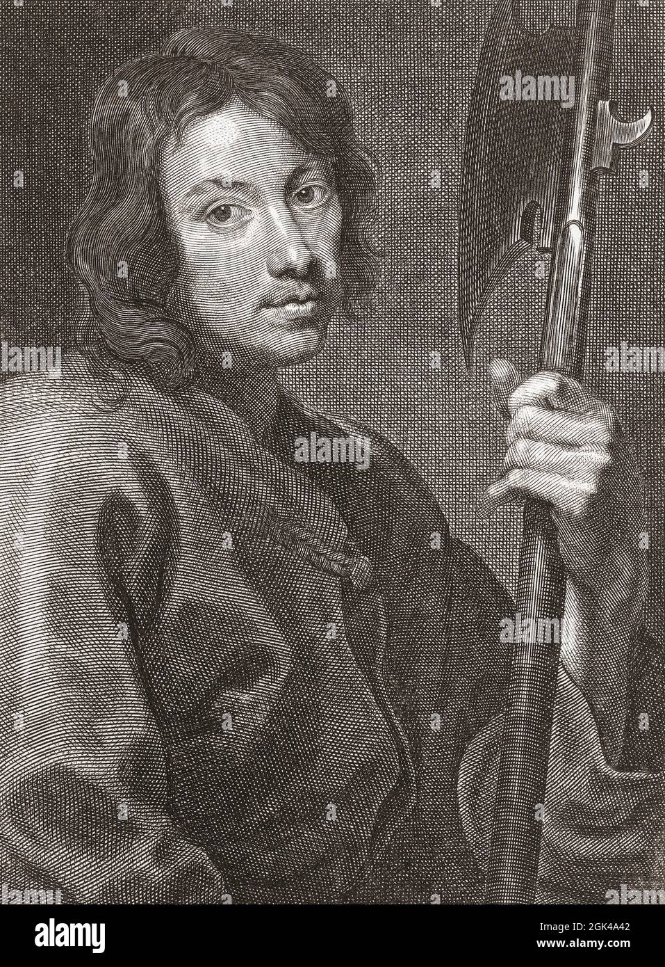 L'apostolo San Matteo aka Matteo l'Apostolo o Matteo l'Evangelista, nato e morto nel i secolo d.C. Dopo un lavoro di Cornelis van Caukercken da un dipinto di Anthony van Dyck. Foto Stock