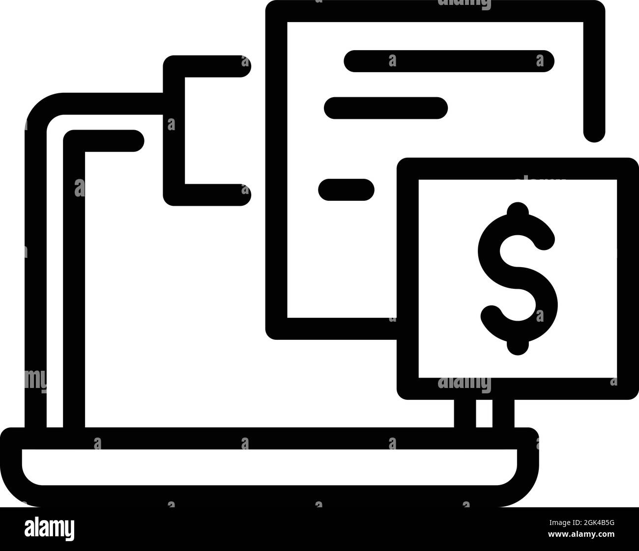 Vettore contorno icona pagamento online. Servizio denaro. Trasferimento elettronico Illustrazione Vettoriale
