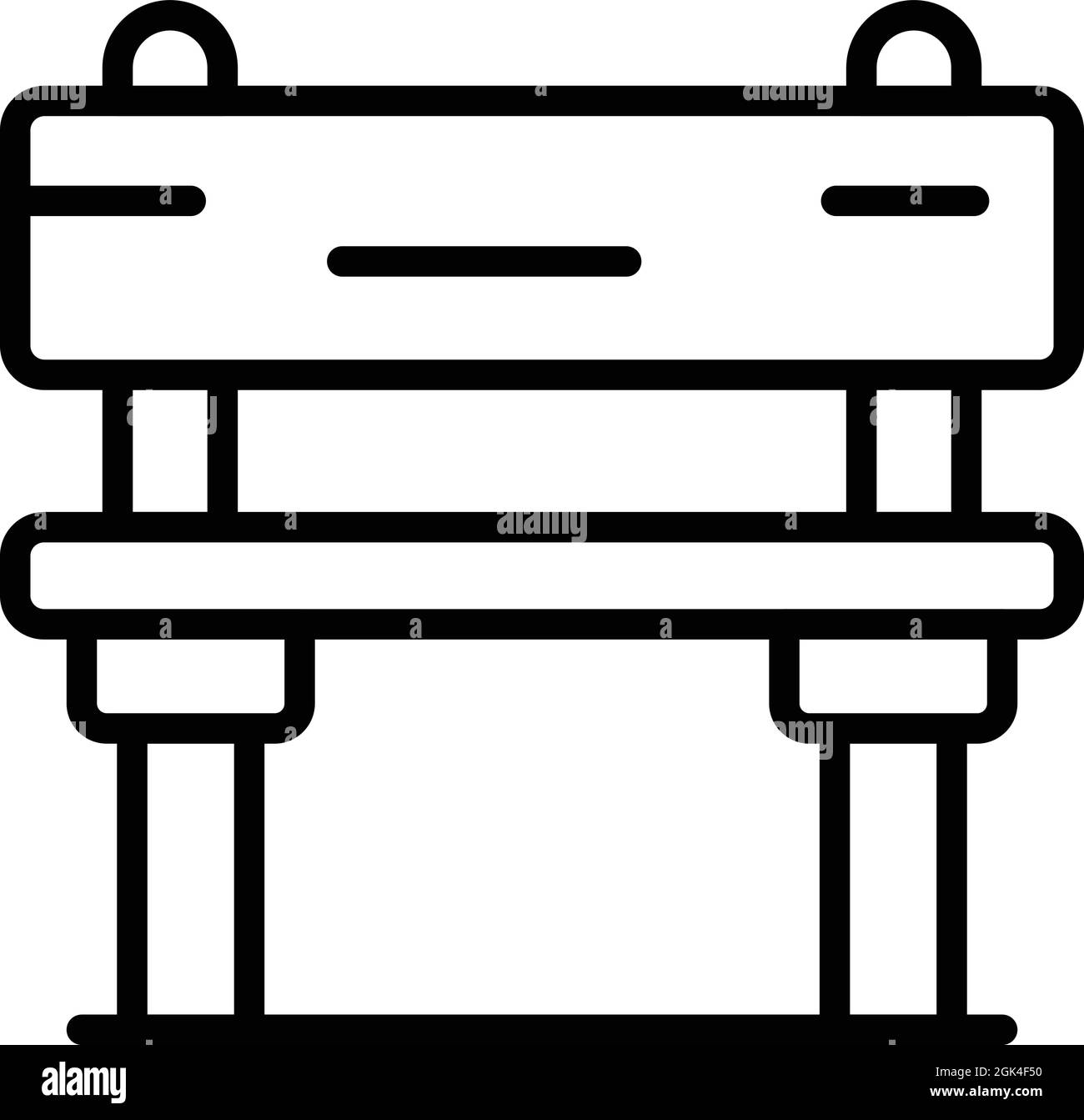Vettore contorno icona panca giardino. Sedile in legno. Sedia da parcheggio Illustrazione Vettoriale