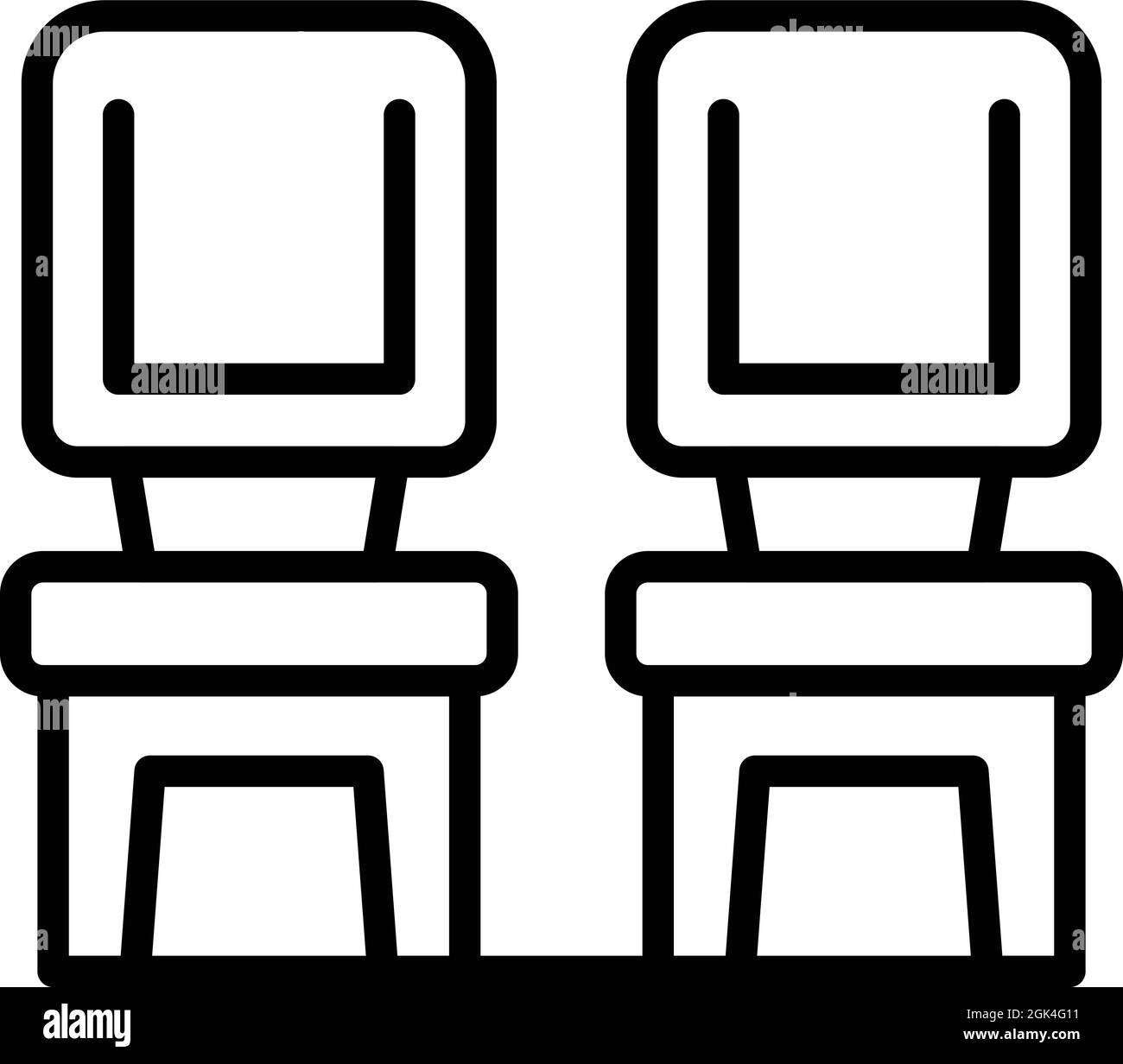 Sedie da giardino icona contorno vettore. Mobili per sedie. Casa di legno Illustrazione Vettoriale