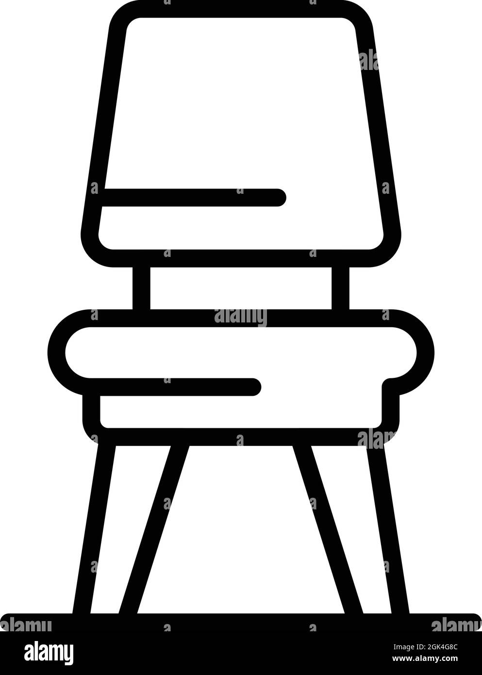 Piccola icona sedia contorno vettore. Sedia da giardino. Mobili da caffè Illustrazione Vettoriale