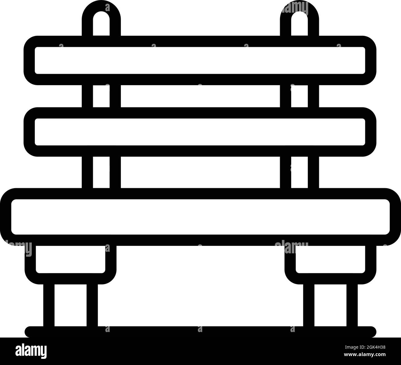 Vettore contorno icona del banco. Sedia in legno. Parcheggio sedile Illustrazione Vettoriale