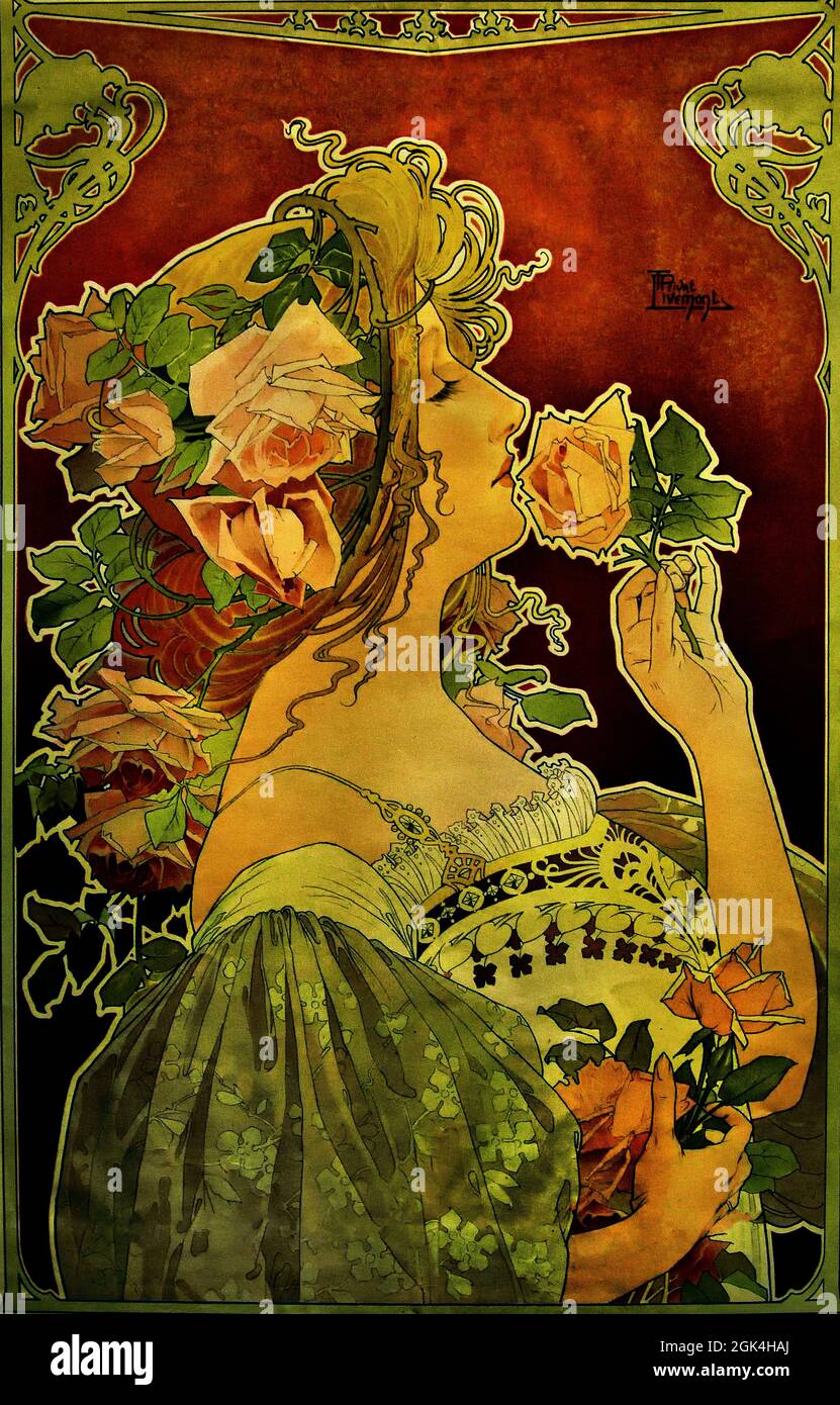 Henri Privat Livemont poster casco cacao Nederlandsche Cacaofabriek Helmond Holland 1900 eseguito da Leer&Co Amsterdam. , Nei Paesi Bassi, nei Paesi Bassi, in Francia, in Francia, in Francia, Foto Stock