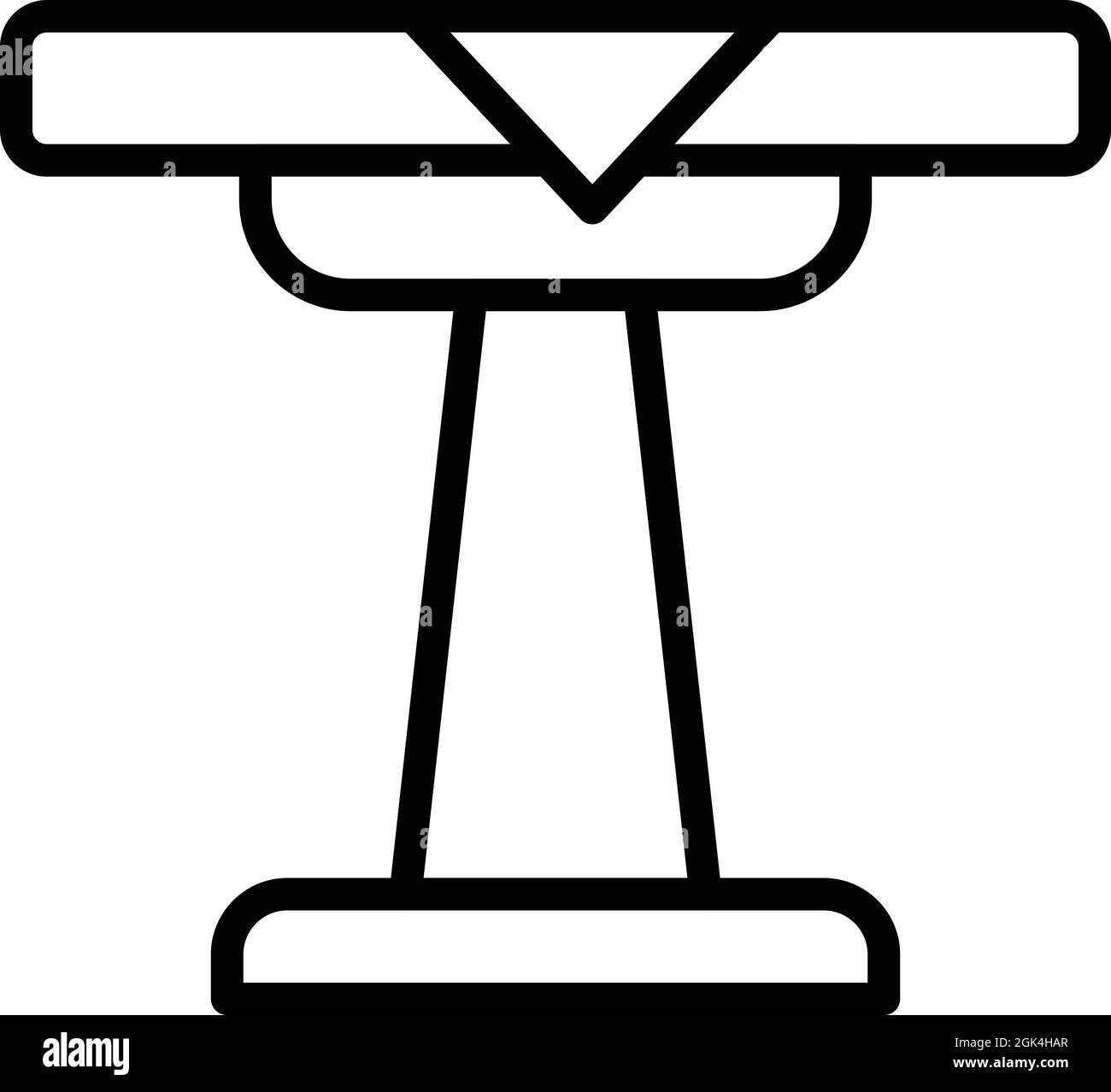 Vettore contorno icona tabella caffè. Mobili da ristorante. Tavola di cibo Illustrazione Vettoriale