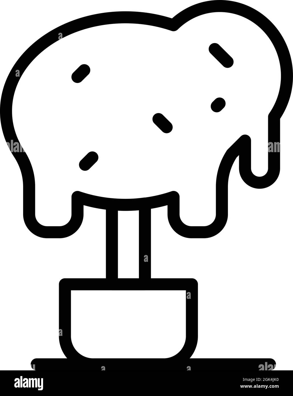 Bosso decorazione icona contorno vettore. Siepe da giardino. Bush pianta Illustrazione Vettoriale