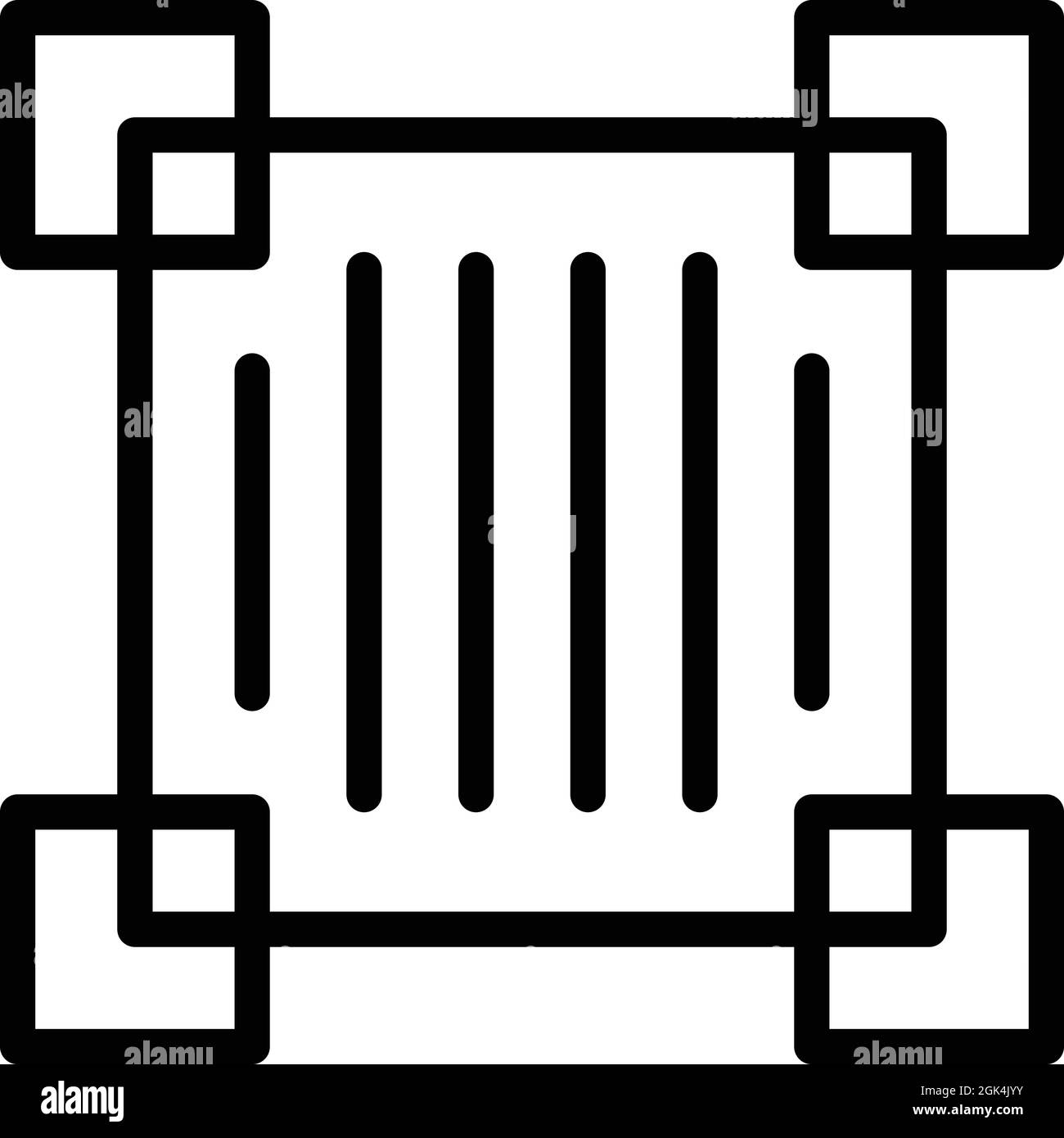 Vettore contorno icona cornice codice di scansione. Scansione QR. Codice qr scanner Illustrazione Vettoriale