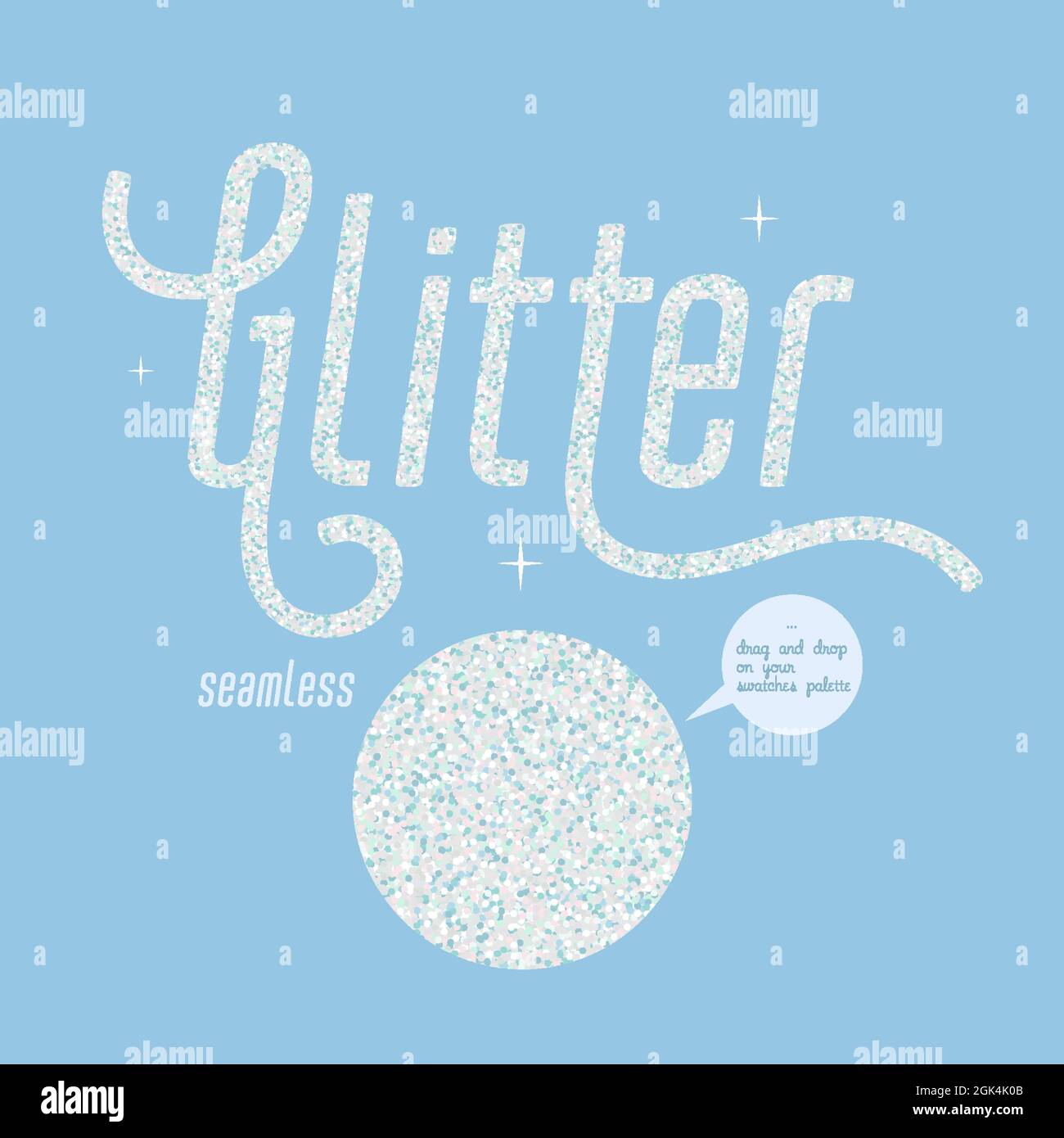 Motivo senza cuciture con glitter bianco, sfondo lucido per feste con texture più luccicante bianca. Sfondo astratto del vettore delle vacanze. Illustrazione vettoriale Illustrazione Vettoriale