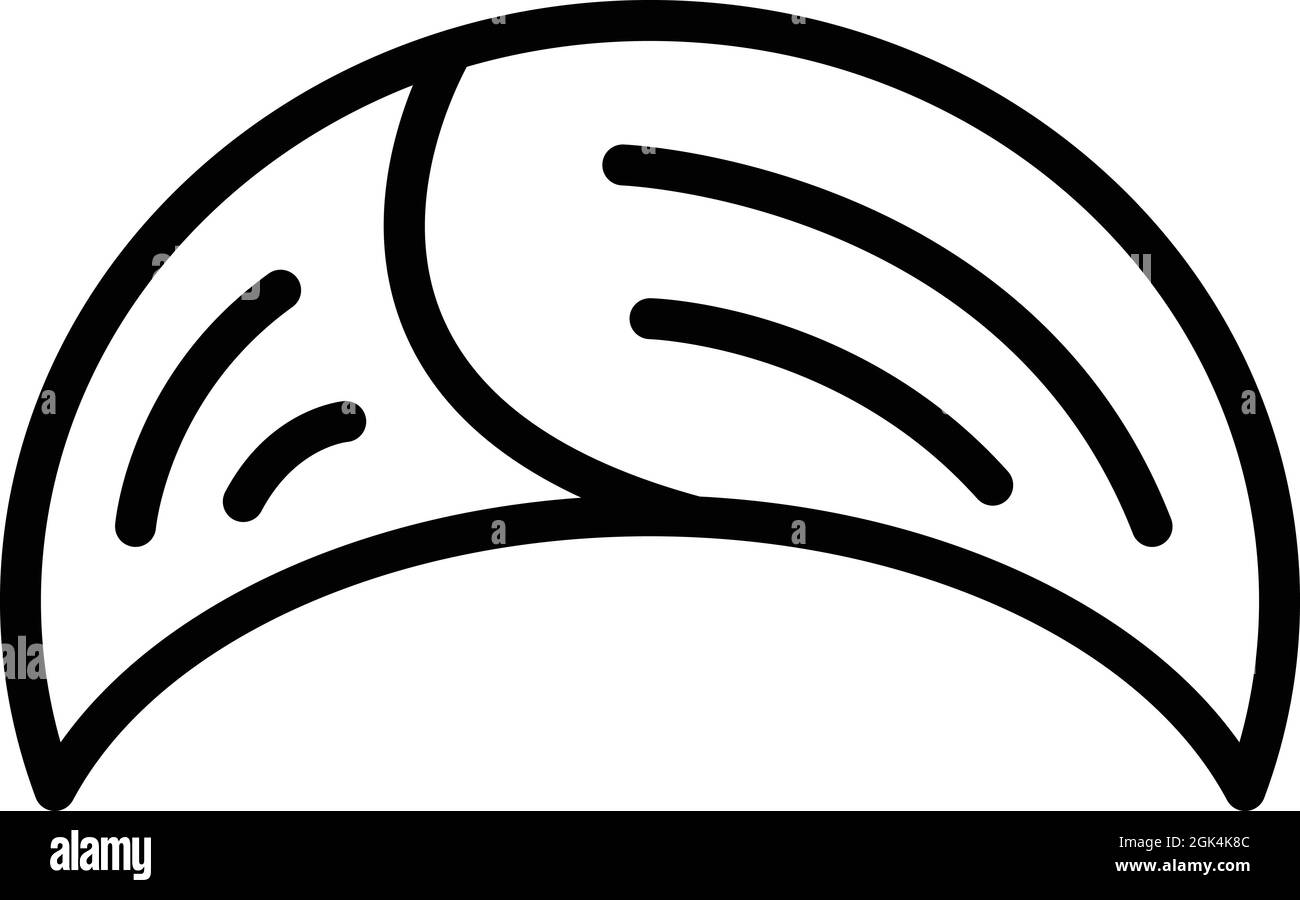 Icona del turbante vettore di contorno. Indian pagdi. Cappello Pandi Illustrazione Vettoriale