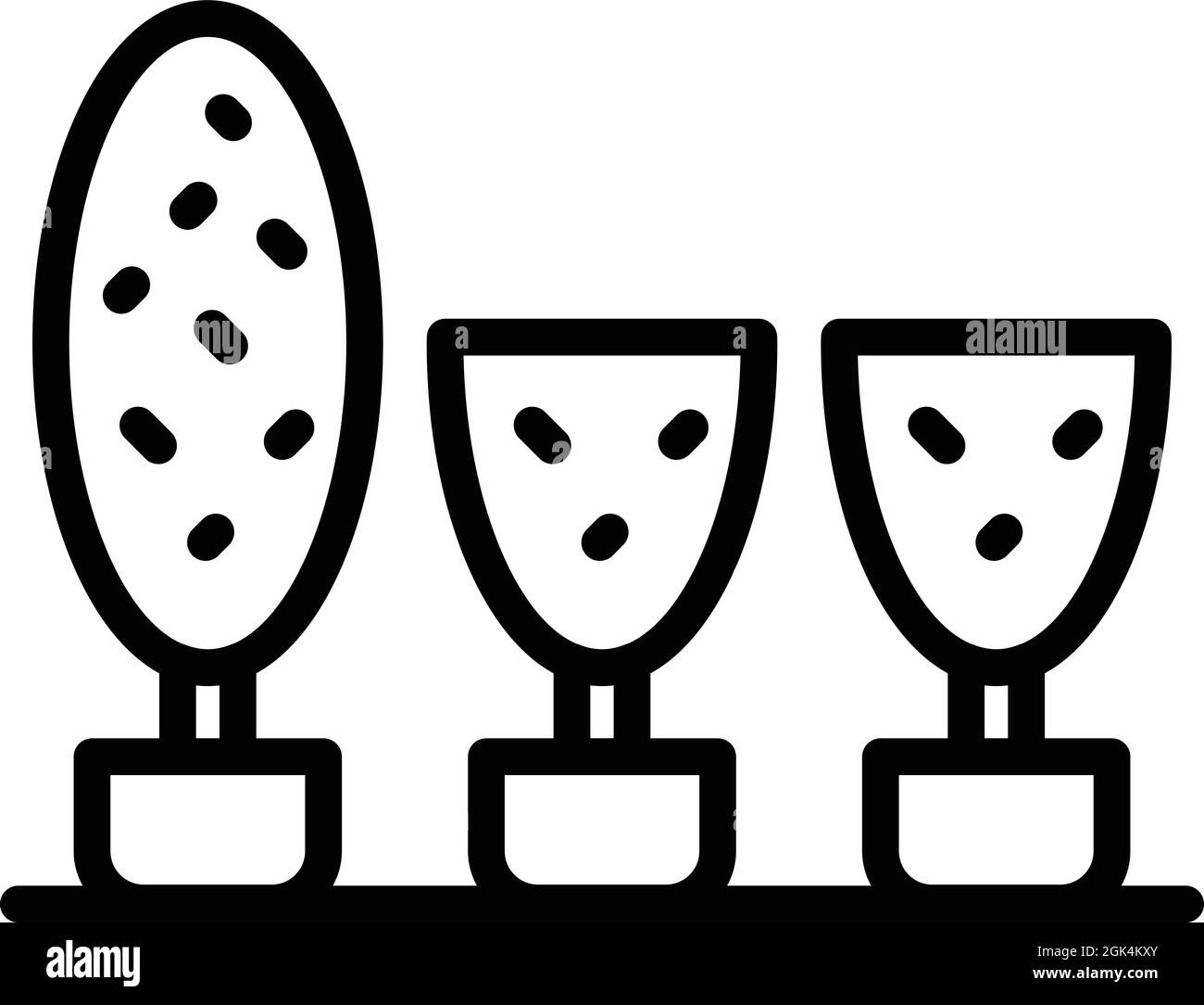 Icona struttura topiaria vettore di contorno. Pentola pianta. Arbusto da giardino Illustrazione Vettoriale