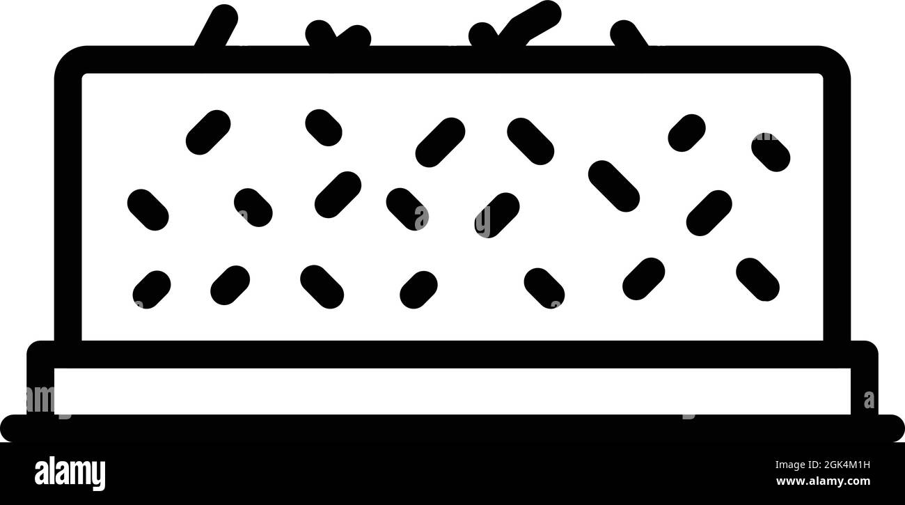 Vettore di contorno icona della siepe del giardino. Bush pianta. Paesaggio di albero Illustrazione Vettoriale