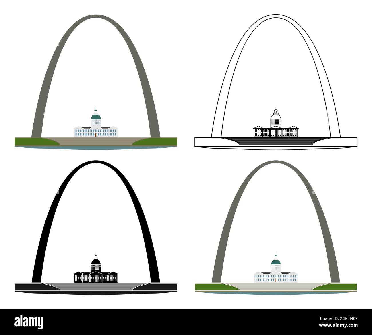 Gateway Arch a St. Louis, USA Illustrazione Vettoriale