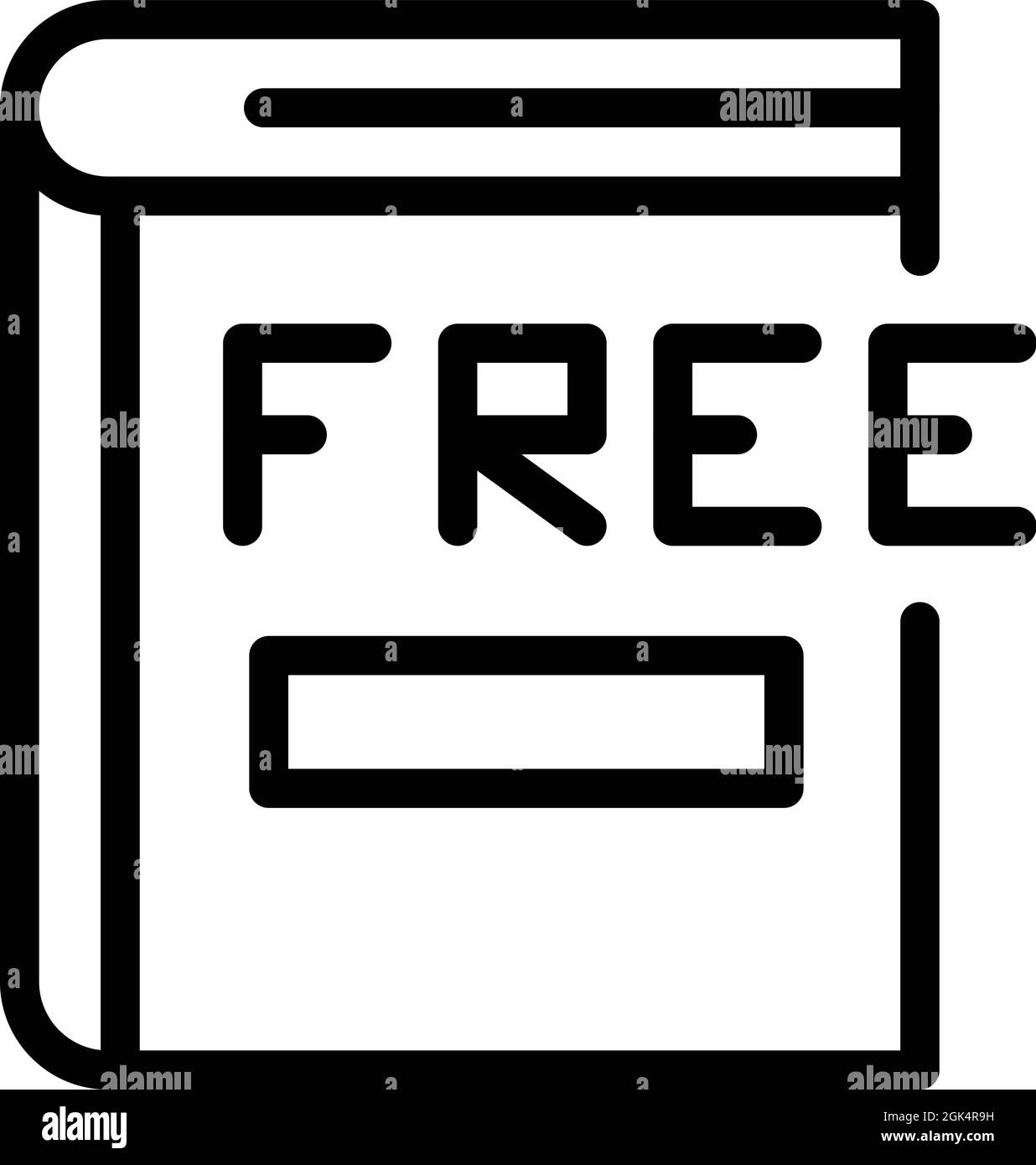 Vettore contorno icona libro di corso gratuito. Formazione online. Università virtuale Illustrazione Vettoriale