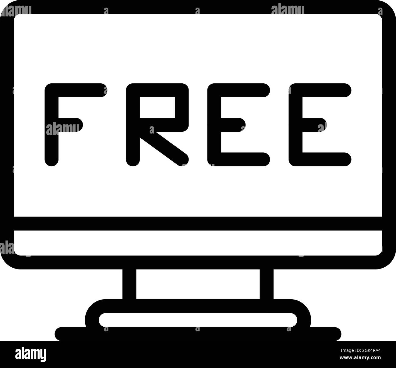 Monitorare il vettore di contorno dell'icona di rotta libera. Webinar online. Formazione virtuale Illustrazione Vettoriale