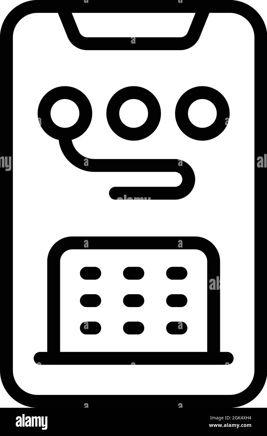 Vettore di contorno dell'icona della concentrazione in linea. Lavoro digitale. Guida virtuale Illustrazione Vettoriale