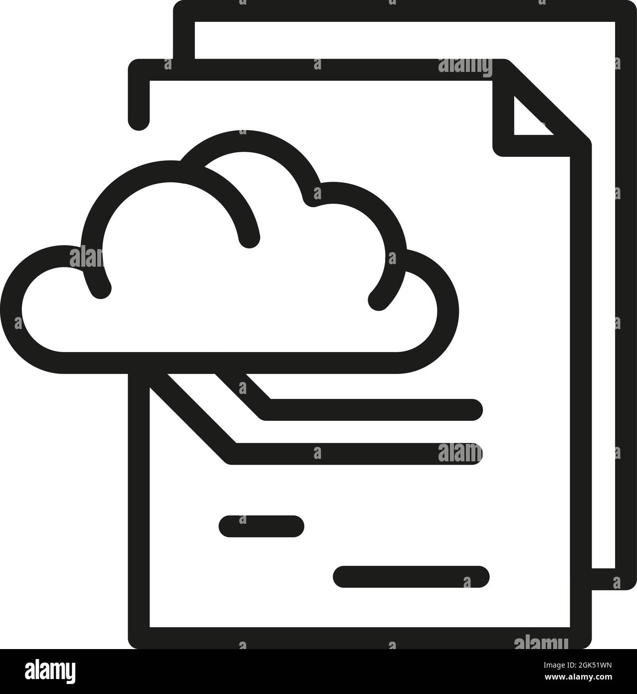 Vettore di contorno icona dei file di memoria. File del documento. Informazioni sui dati Illustrazione Vettoriale