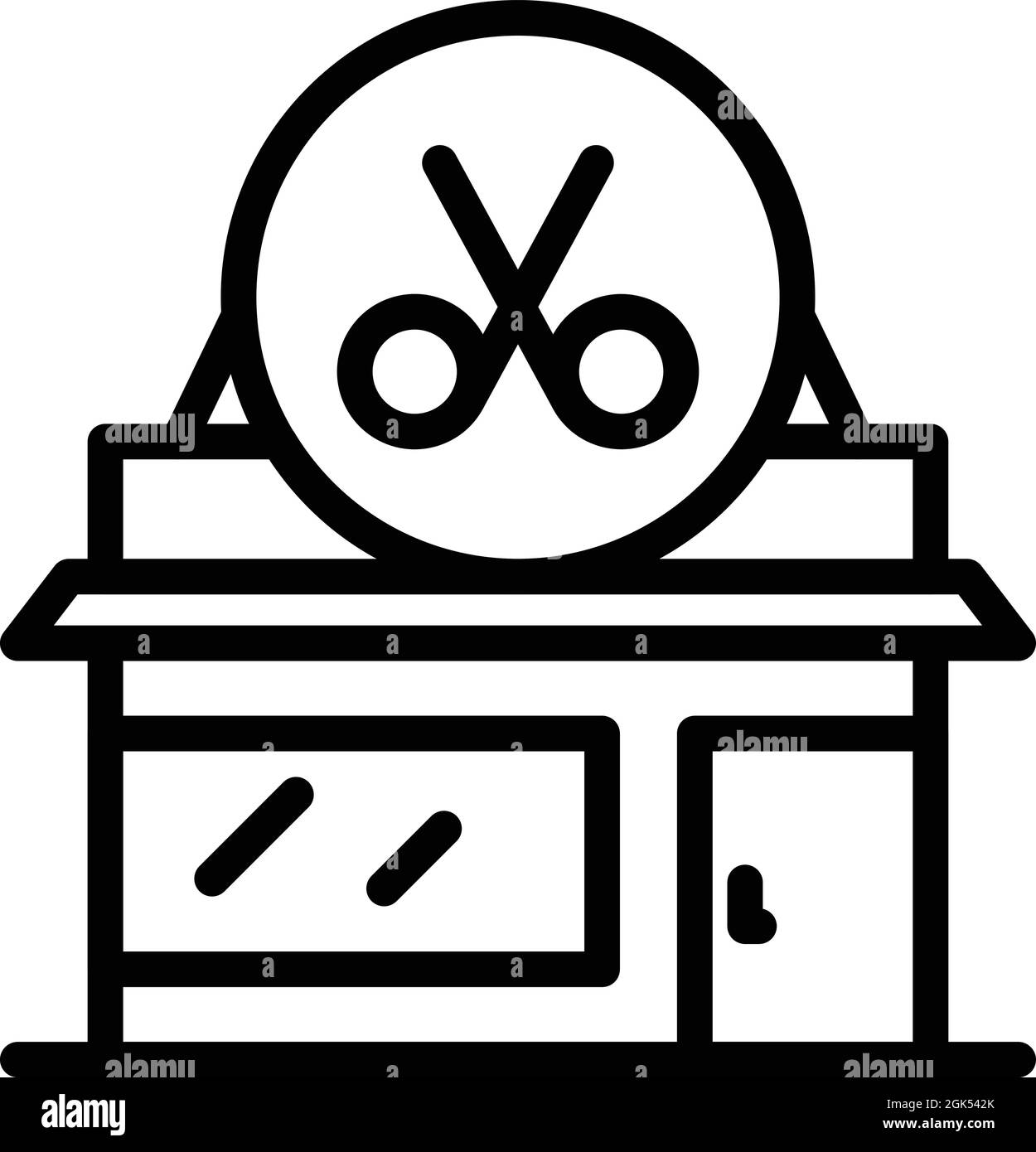 Salone di bellezza icona contorno vettore. Centro benessere cosmetico. Barbiere Illustrazione Vettoriale