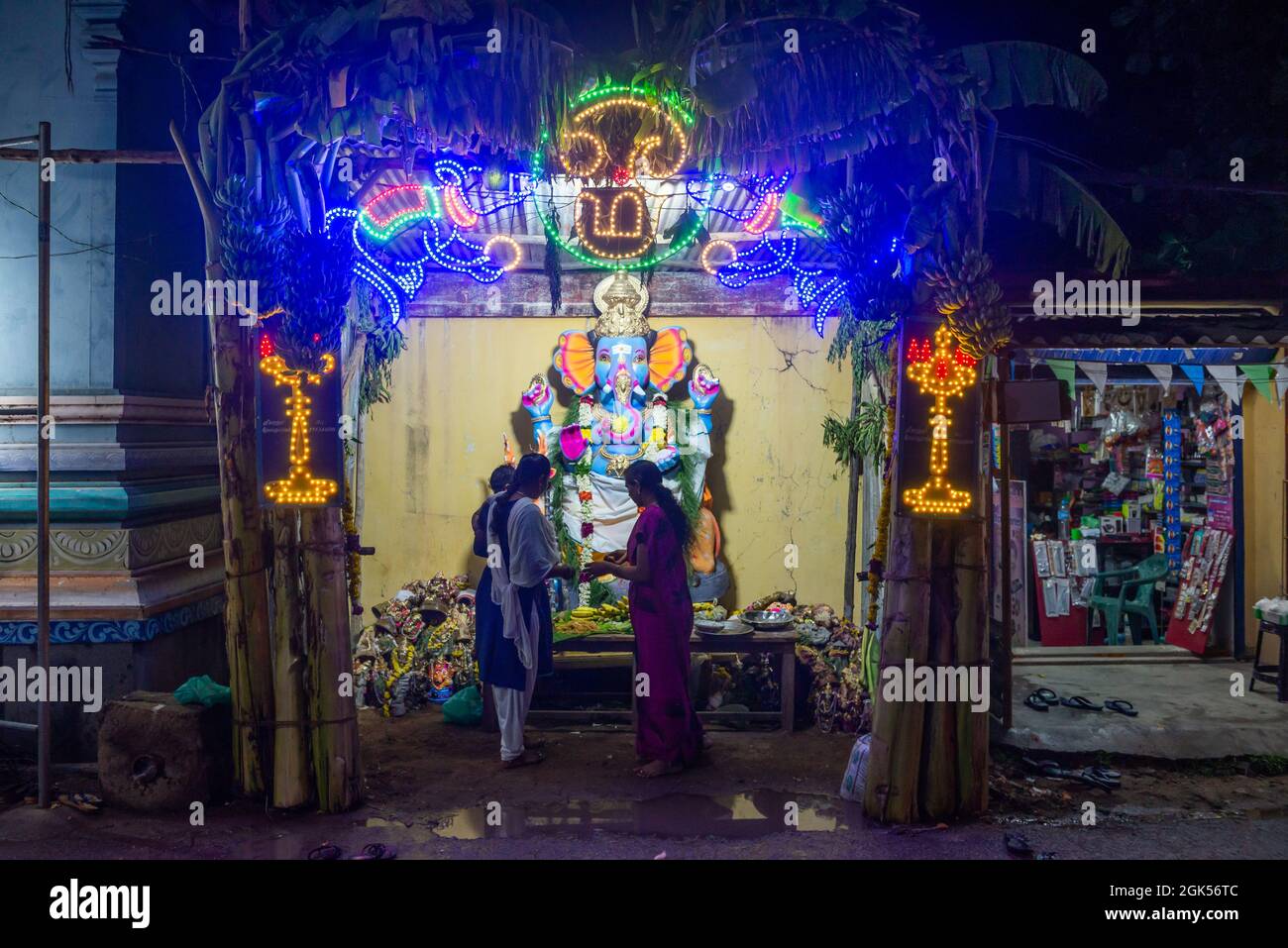 Tamil Nadu, India - 2021 settembre: Celebrando Ganesh Puja Foto Stock