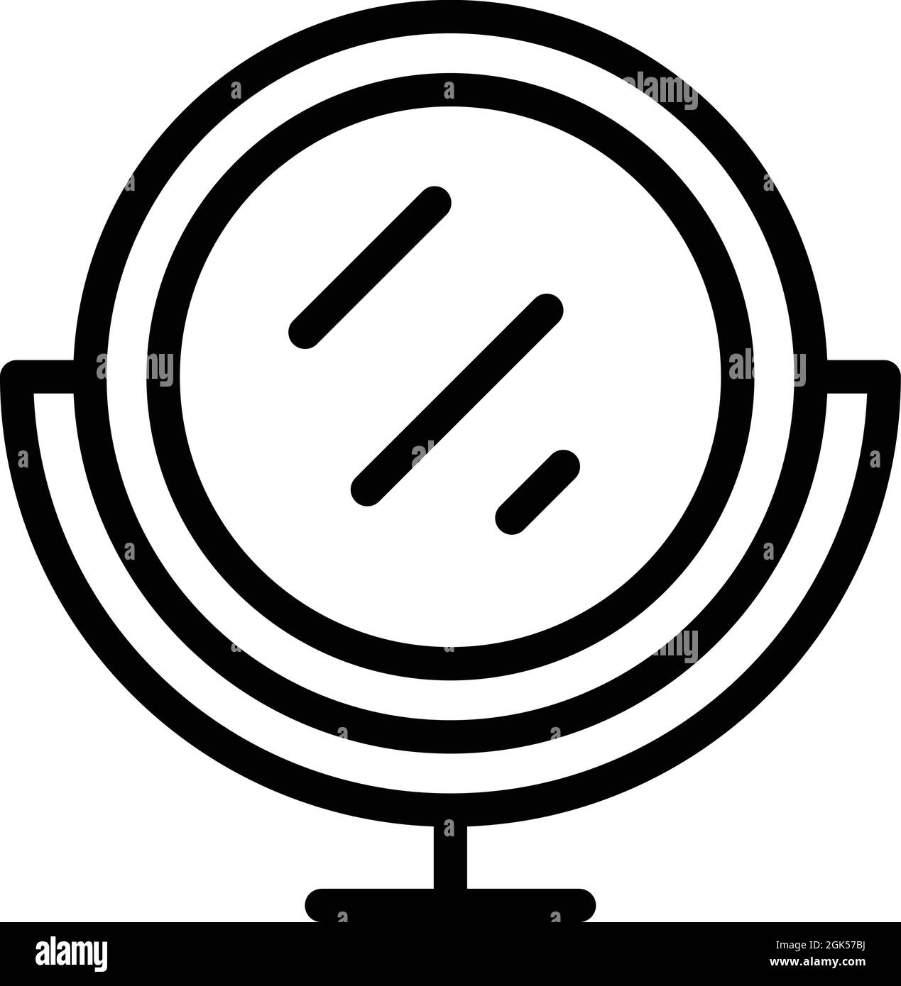 Vettore contorno icona specchiatura tabella. Mobili per il trucco. Salone di bellezza Illustrazione Vettoriale