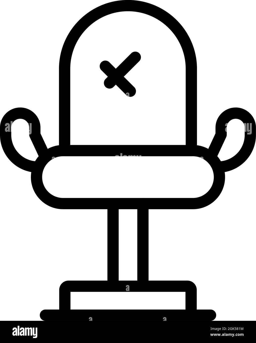 Salone mobili icona contorno vettore. Sedia in camera. Salotto interno Illustrazione Vettoriale