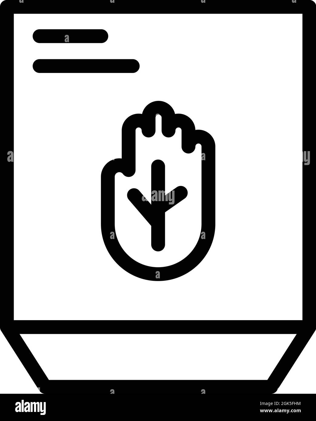 Vettore contorno icona di identificazione Palm. Riconoscimento biometrico. Verifica della scansione Illustrazione Vettoriale