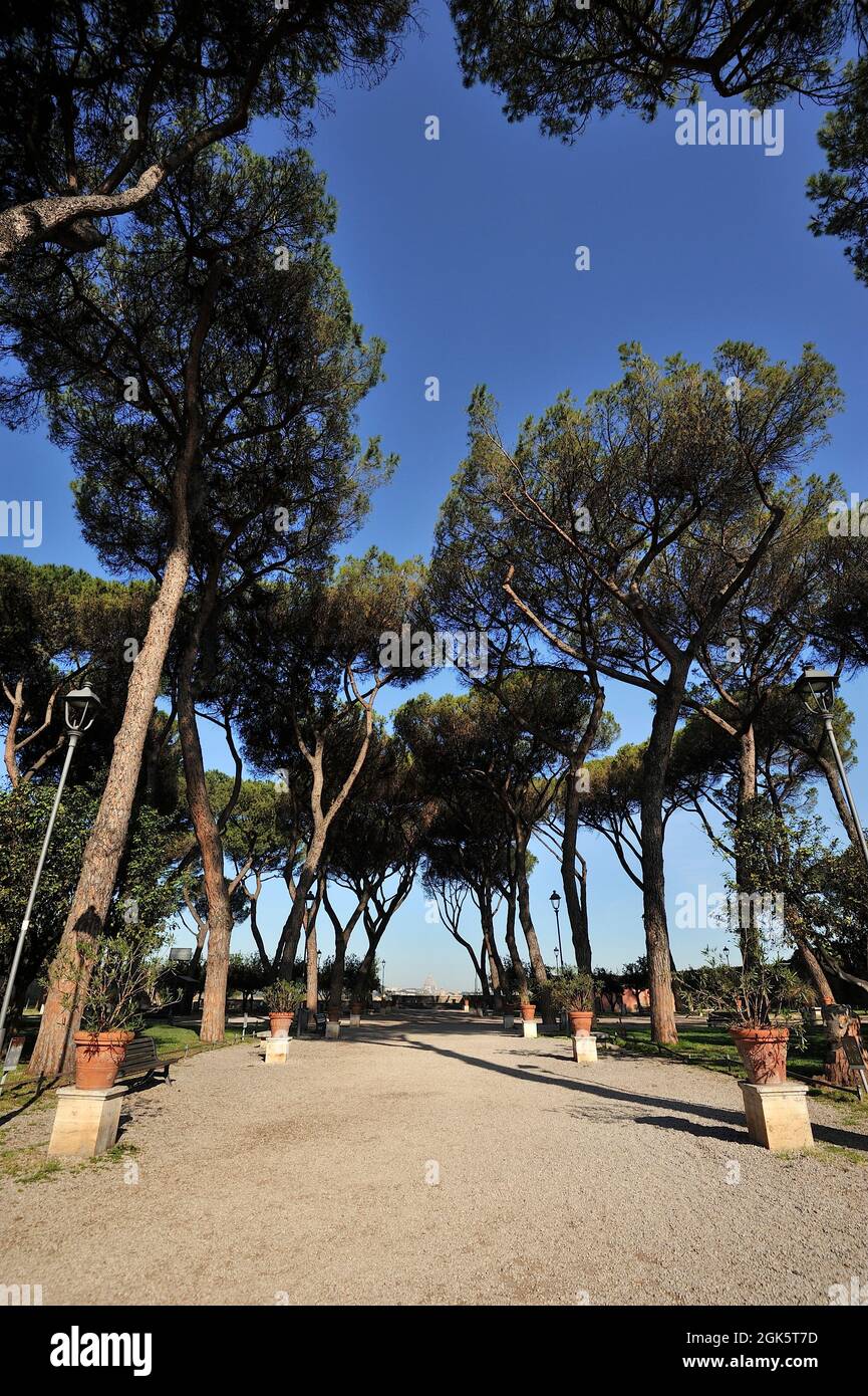 Italia, Roma, Aventino (Aventino), Giardino degli Aranci, giardini Foto Stock