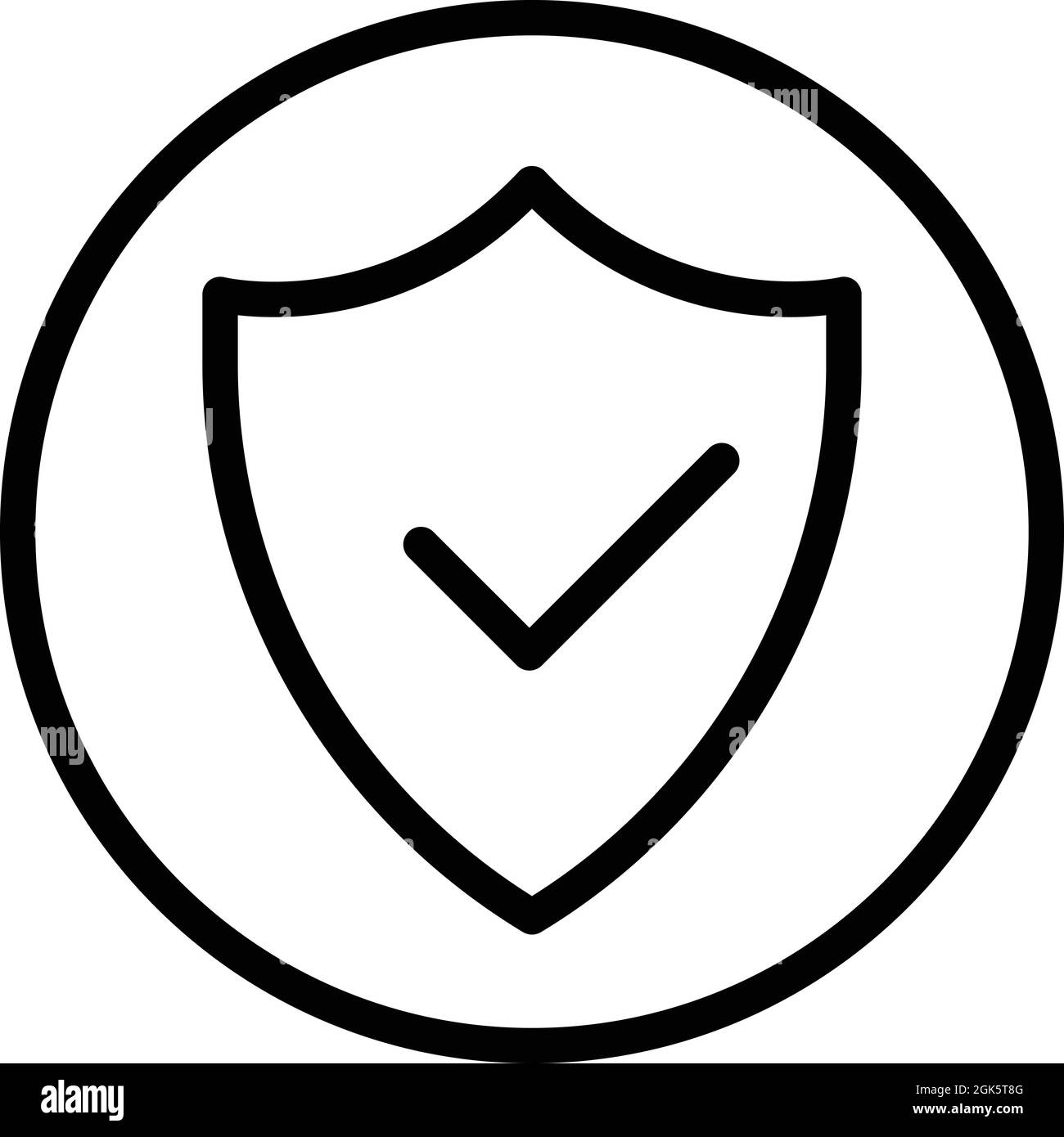 Vettore contorno icona protezione attiva. Sistema di sicurezza. Proteggere la protezione Illustrazione Vettoriale