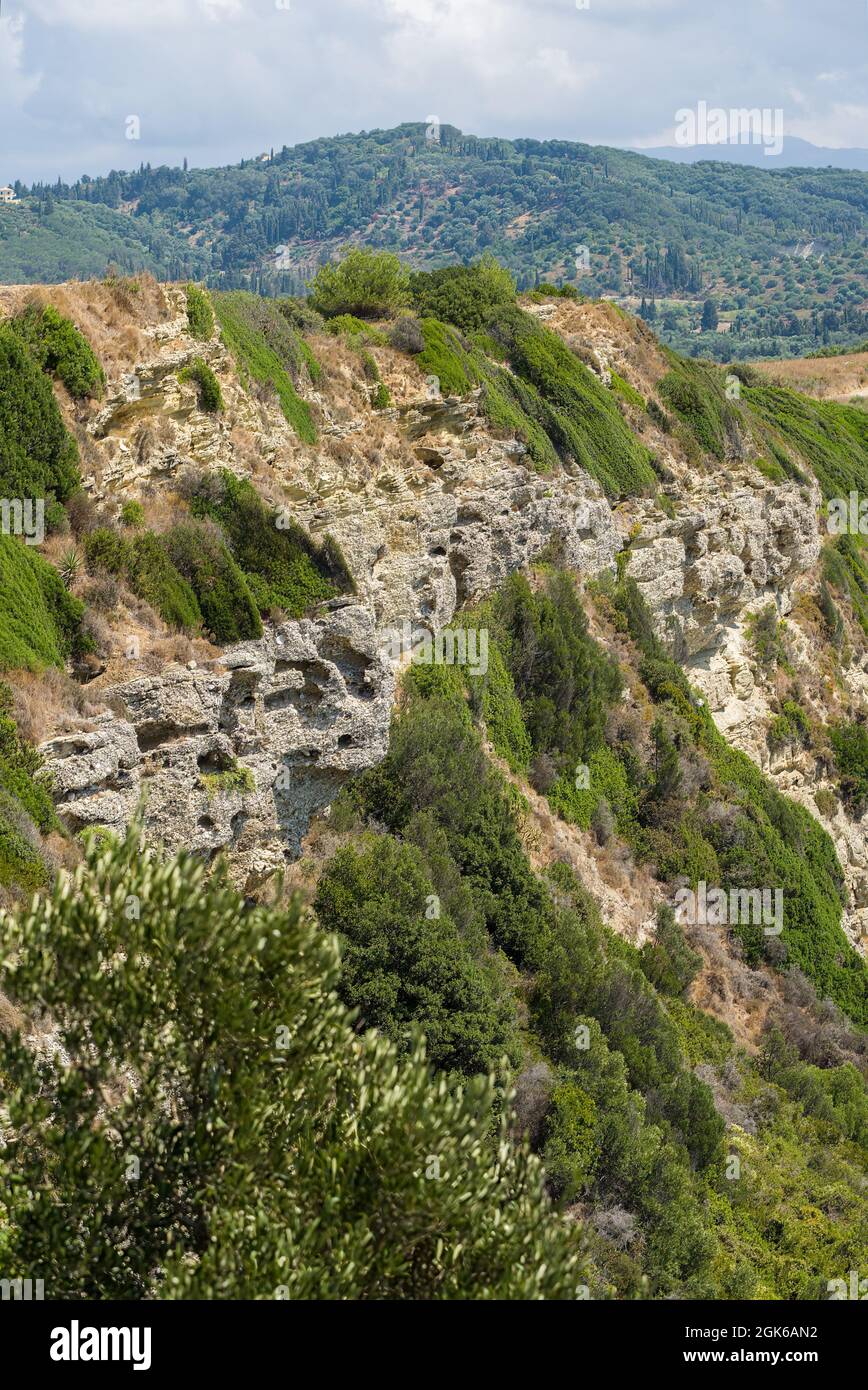 Vista panoramica vicino Agios Stefanos Corfu Foto Stock