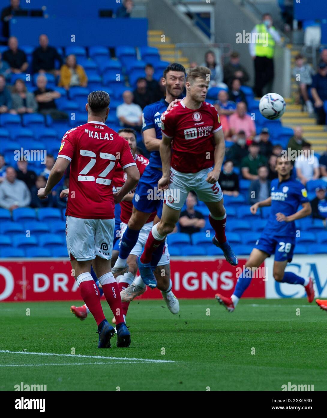 Foto: Martin Smith/AHPIX LTD, Football, Sky Bet Championship, Cardiff City / Bristol City Stadium, Cardiff City Stadium, UK, 28/08/21, K.O. 12.30 Foto Stock