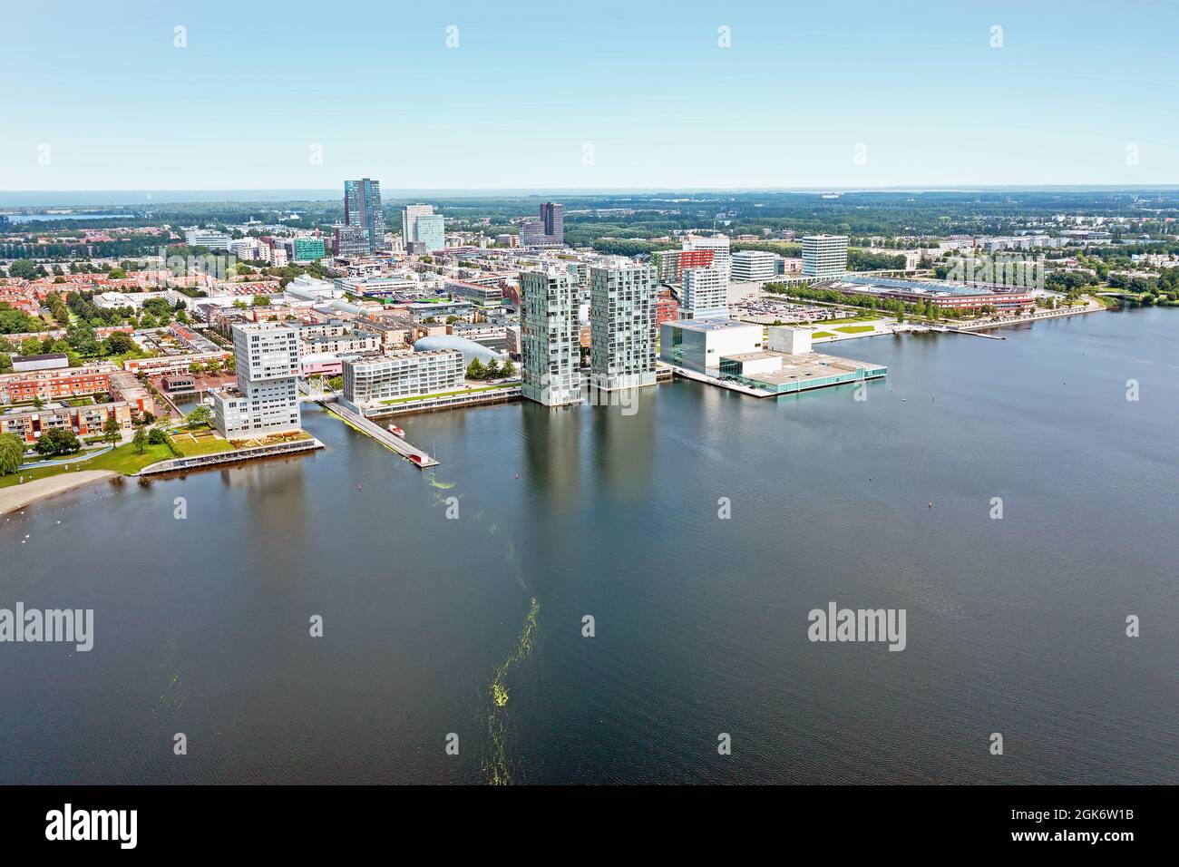 Aereo dalla città di Almere nei pressi di Amsterdam nei Paesi Bassi Foto Stock