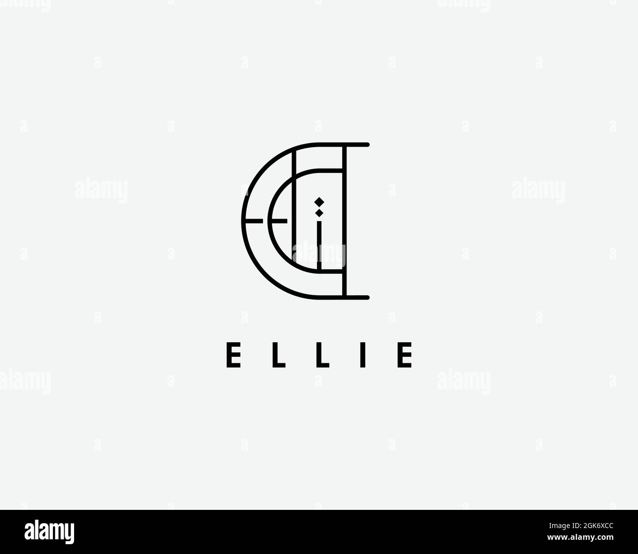 ,nome logo Ellie usabile logo design per il logo privato, business nome scheda web icona, social media icona Illustrazione Vettoriale