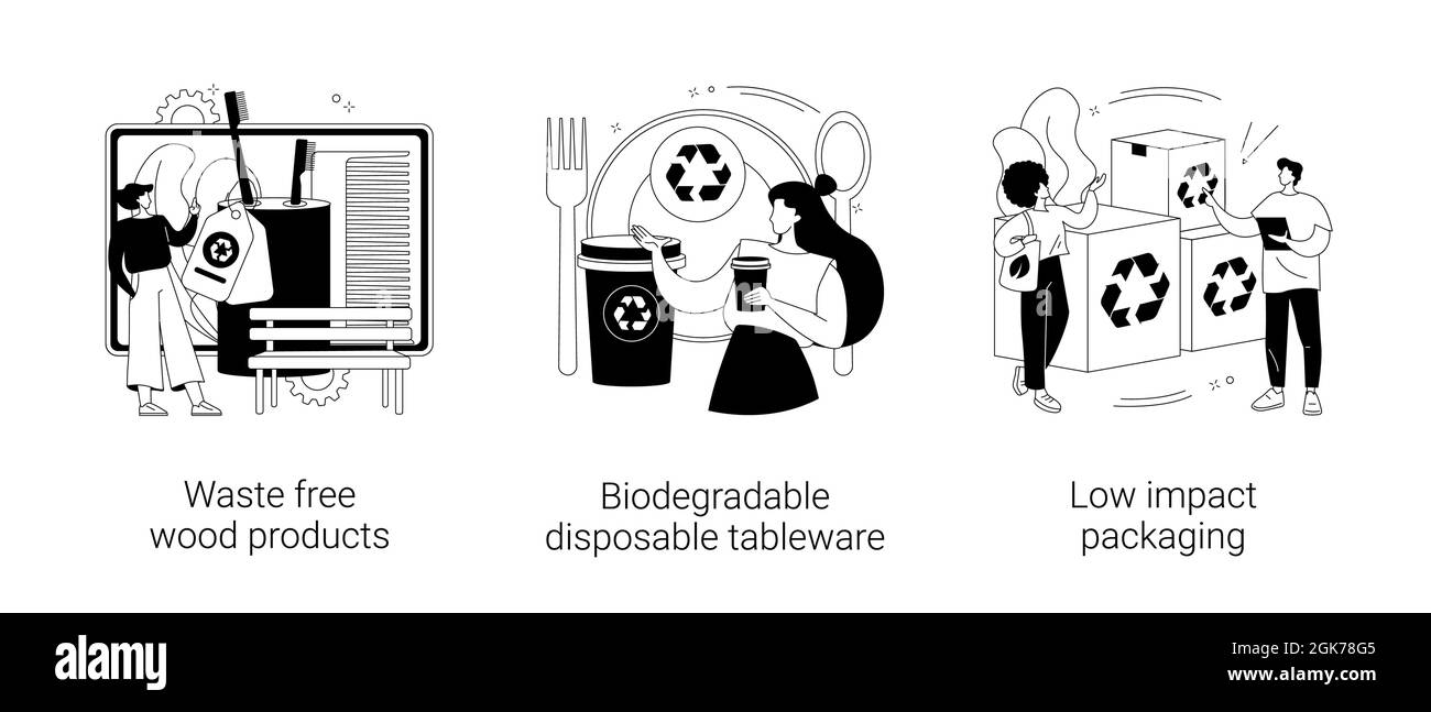 Illustrazioni vettoriali astratte sui materiali sostenibili. Illustrazione Vettoriale