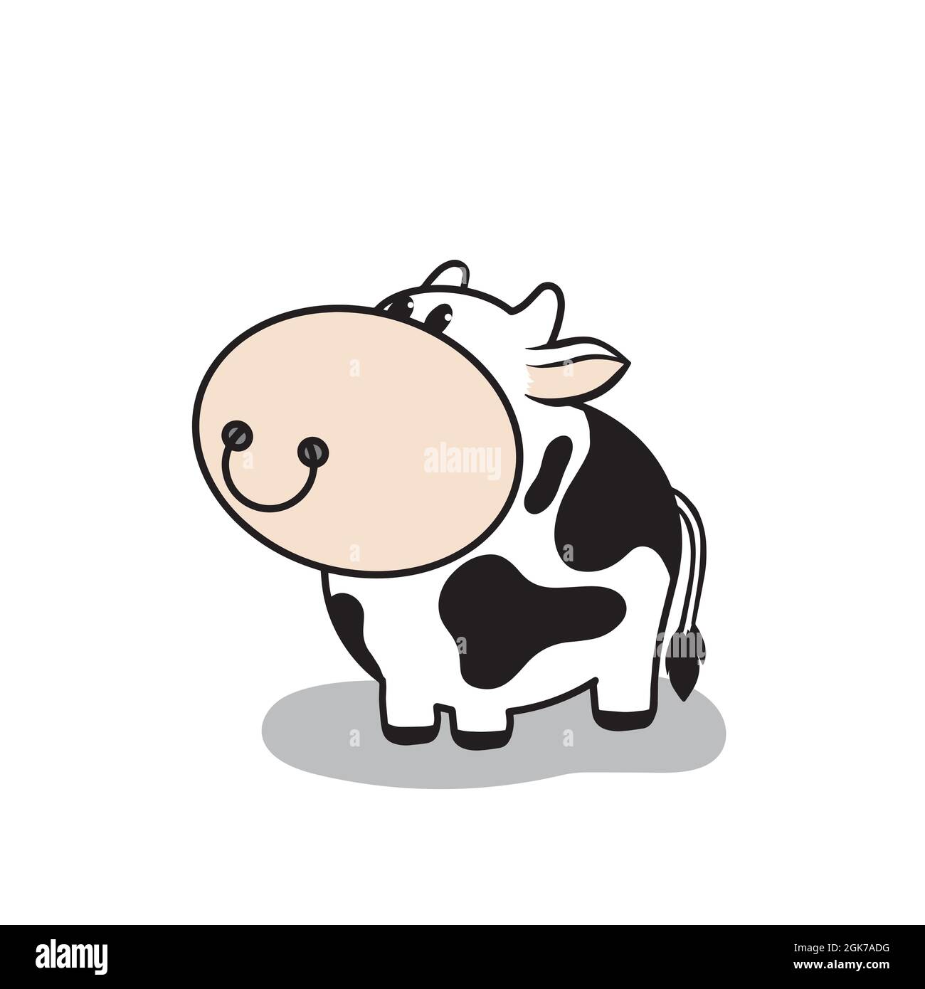 Cartoon bull isolato su sfondo bianco. Per bambini e adulti. Illustrazione vettoriale. Illustrazione Vettoriale