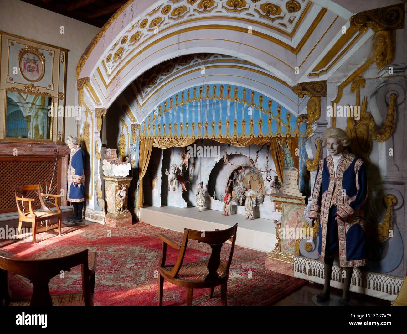 Interno di Palazzo Borromeo, Isola Madre, Stresa, italia. Foto Stock