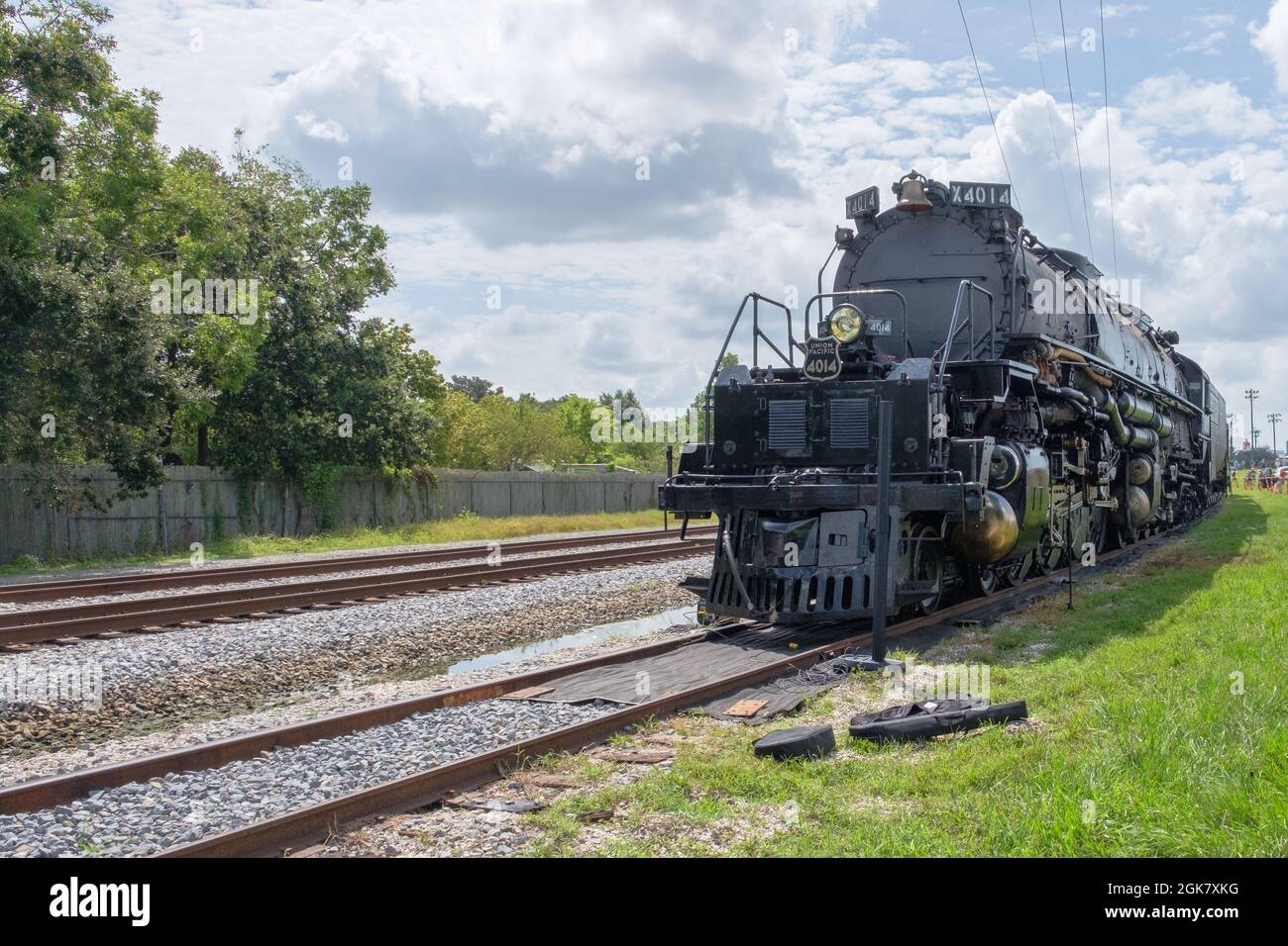 NEW ORLEANS, LA, Stati Uniti d'America - 21 AGOSTO 2021: Locomotiva a vapore Big Boy 4014 durante la sua fermata del tour a Uptown New Orleans Foto Stock