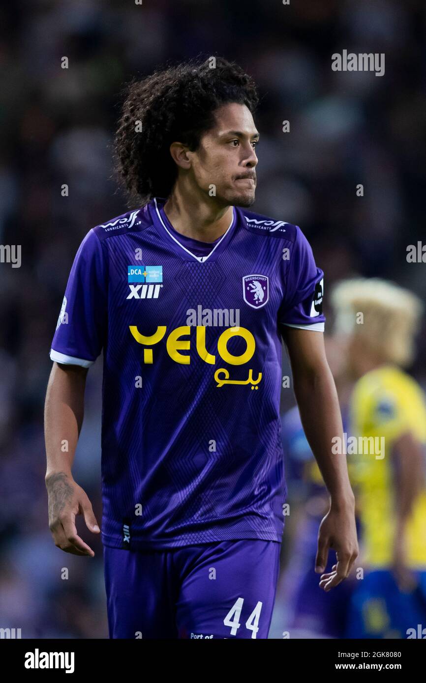 Mauricio Lemos di Beerschot è stato raffigurato durante una partita di calcio tra Beerschot VA e STVV Sint-Truidense VV, lunedì 13 settembre 2021 ad Anversa, il giorno stesso Foto Stock